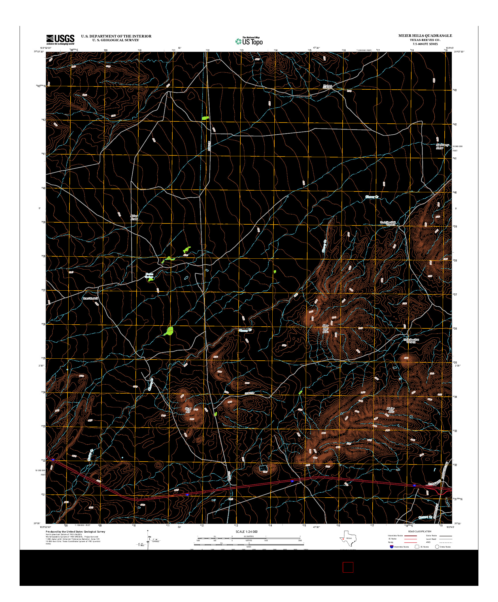 USGS US TOPO 7.5-MINUTE MAP FOR MEIER HILLS, TX 2012