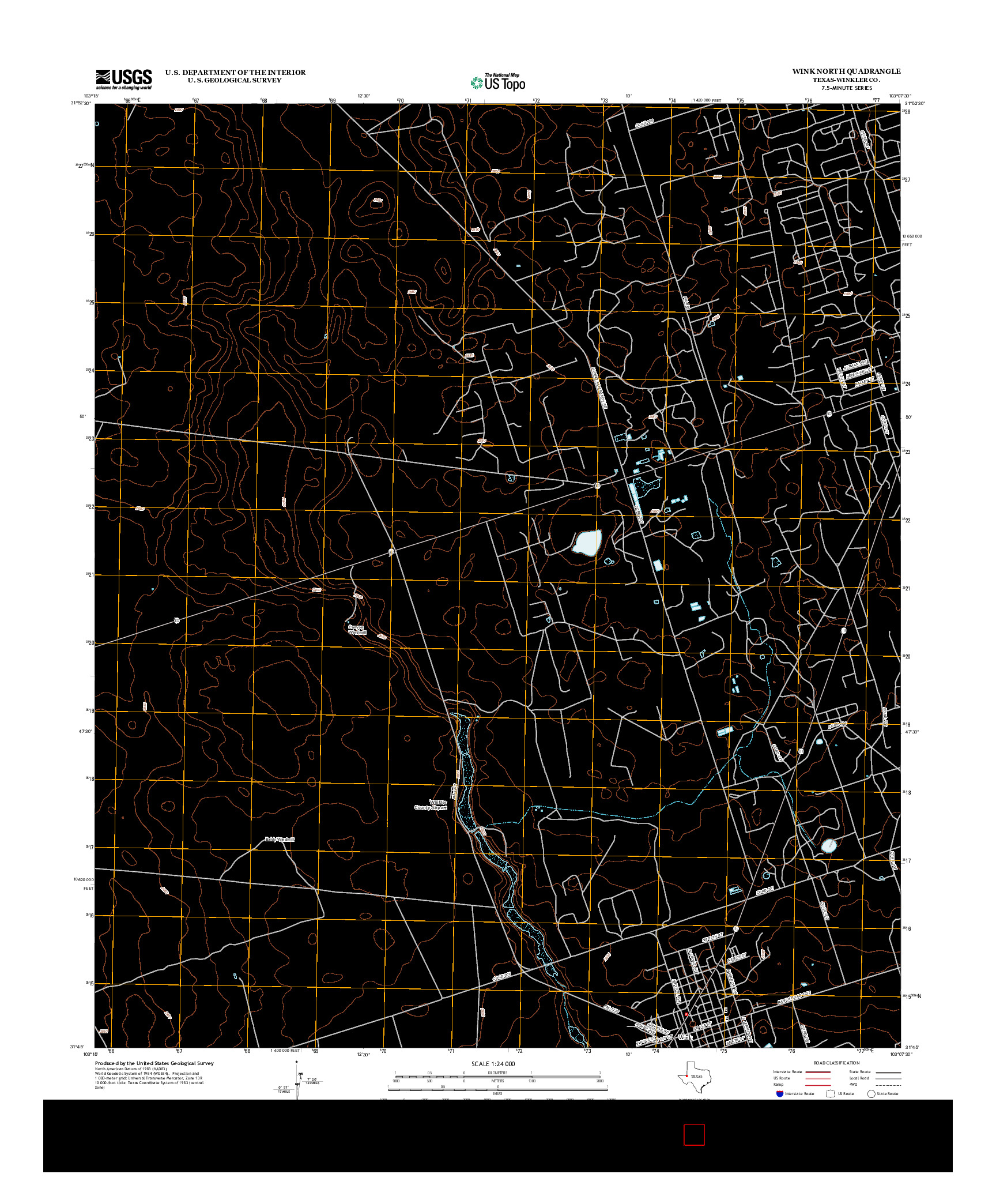 USGS US TOPO 7.5-MINUTE MAP FOR WINK NORTH, TX 2012