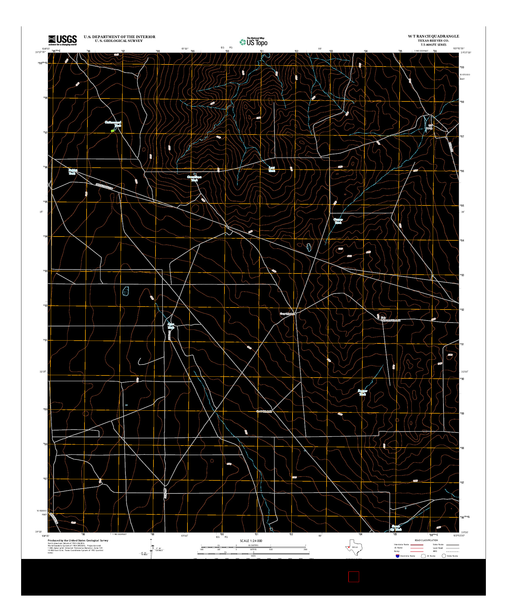 USGS US TOPO 7.5-MINUTE MAP FOR W T RANCH, TX 2012