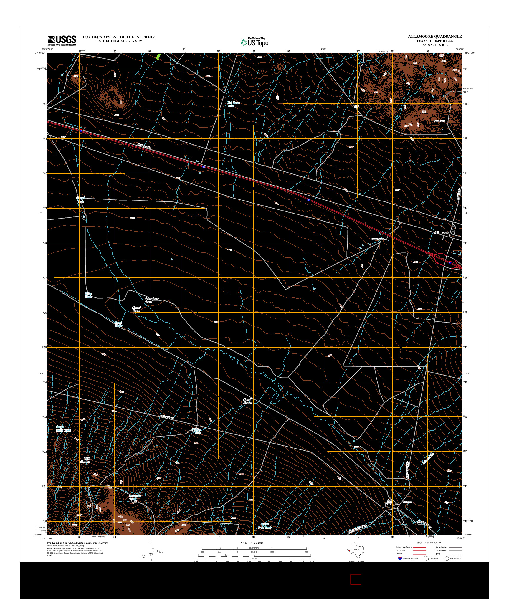 USGS US TOPO 7.5-MINUTE MAP FOR ALLAMOORE, TX 2012