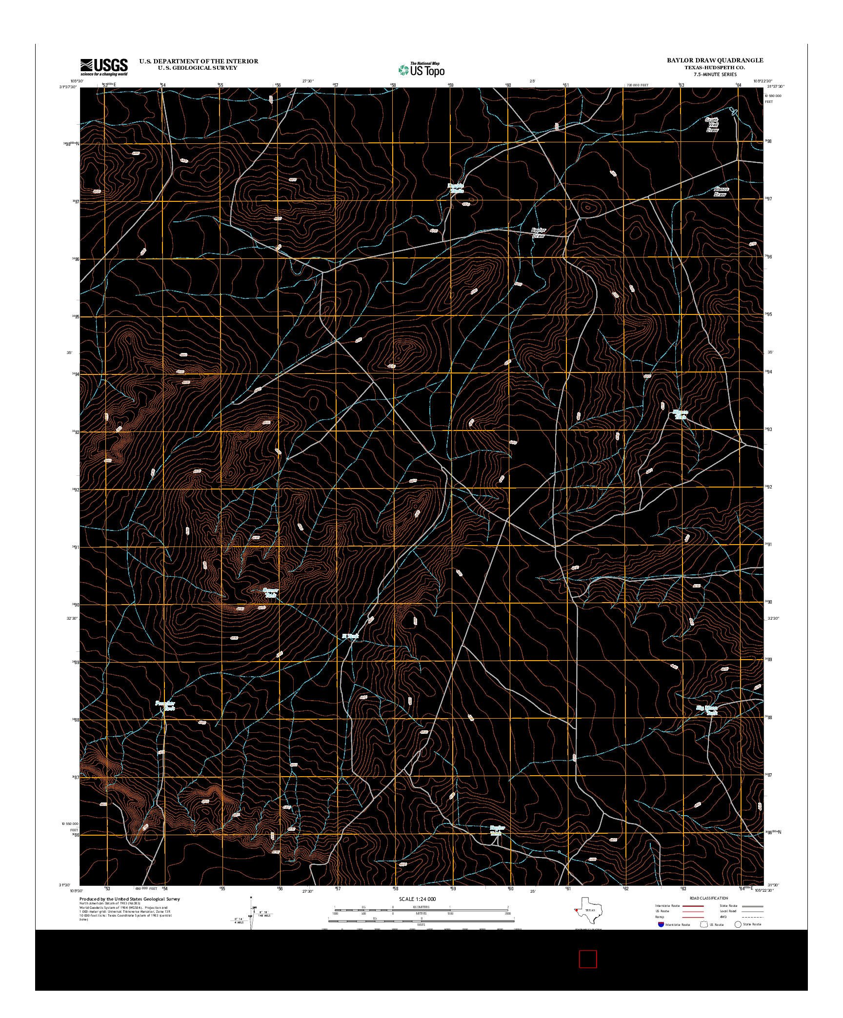 USGS US TOPO 7.5-MINUTE MAP FOR BAYLOR DRAW, TX 2012