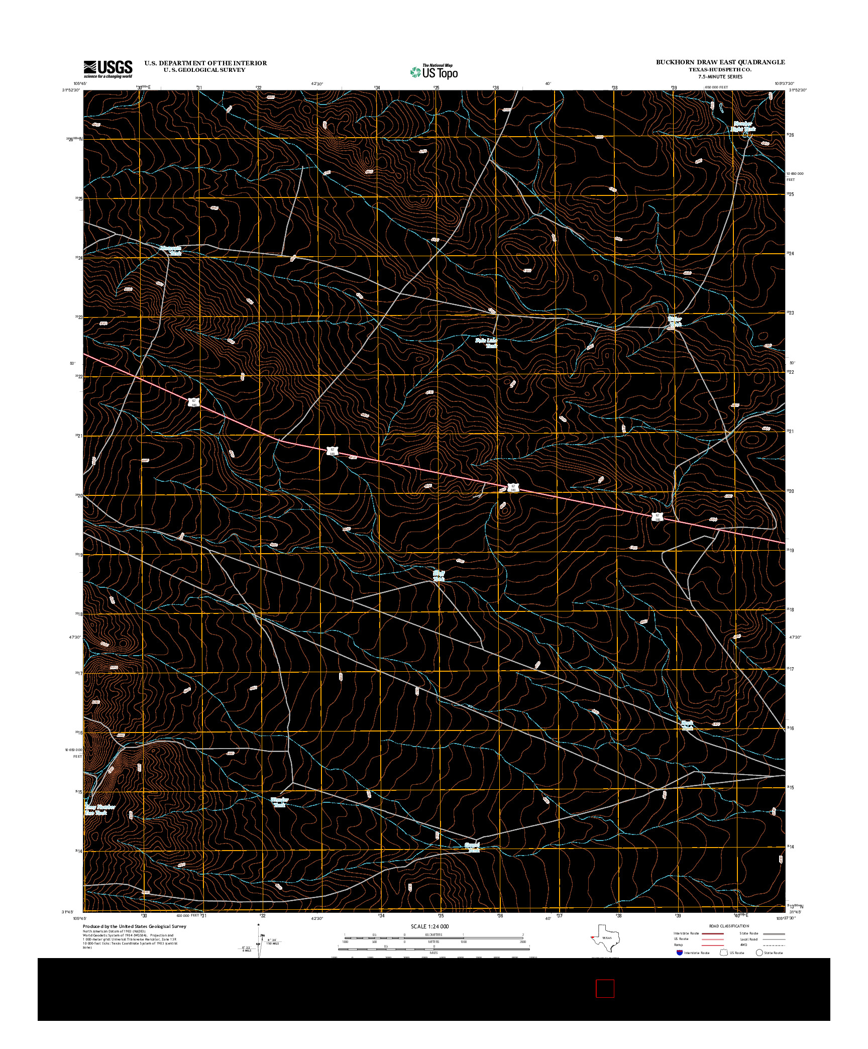 USGS US TOPO 7.5-MINUTE MAP FOR BUCKHORN DRAW EAST, TX 2012