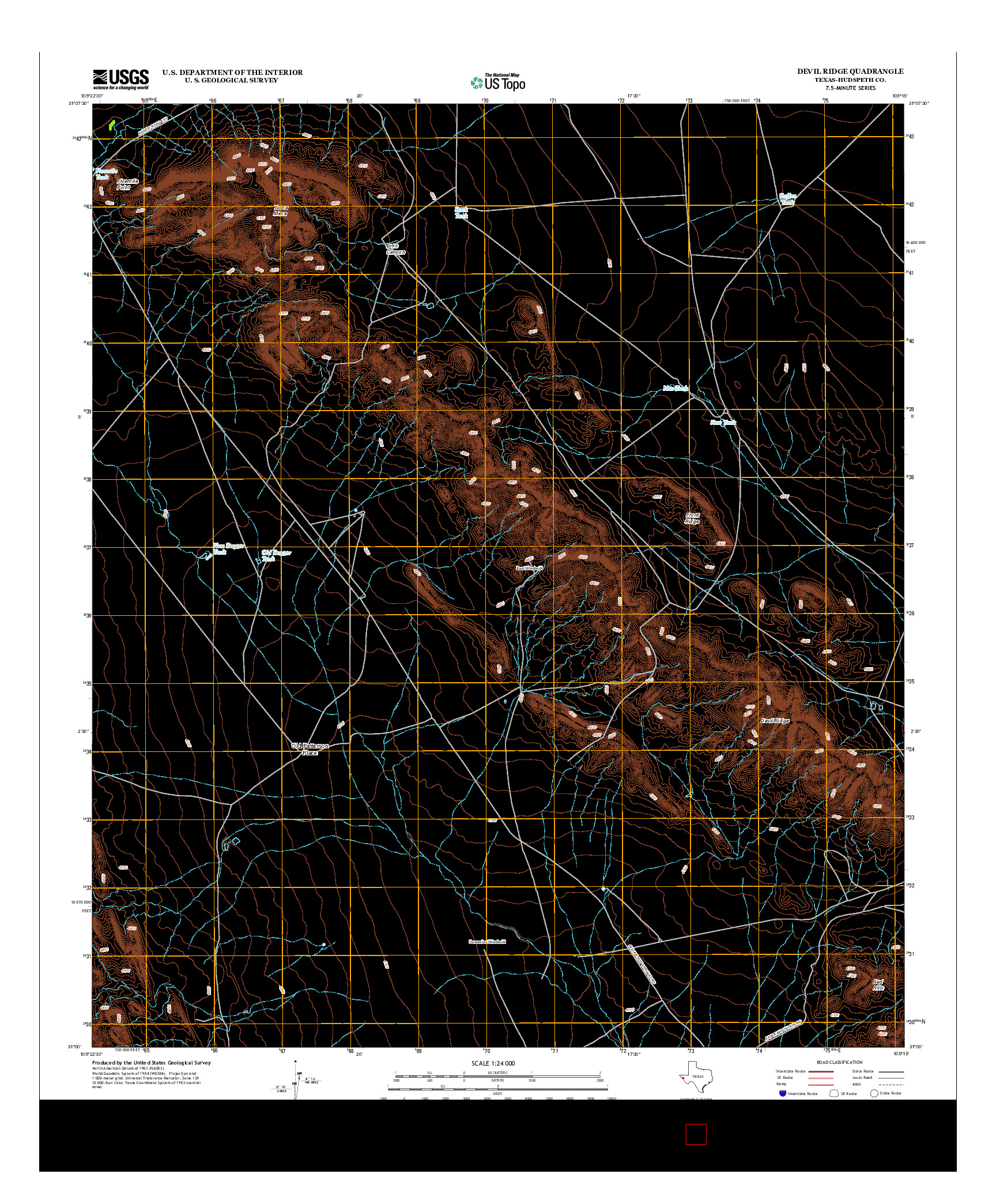 USGS US TOPO 7.5-MINUTE MAP FOR DEVIL RIDGE, TX 2012