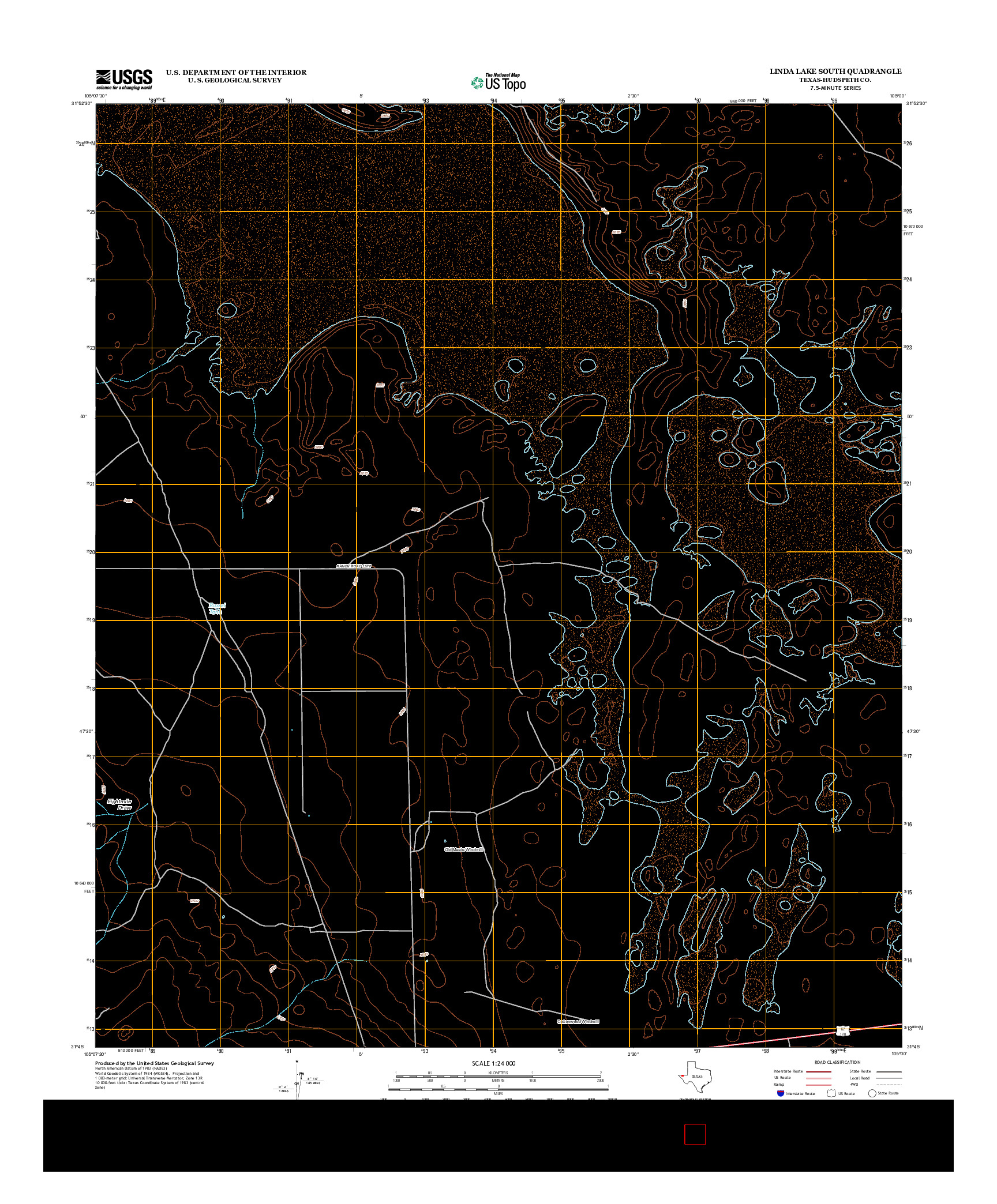 USGS US TOPO 7.5-MINUTE MAP FOR LINDA LAKE SOUTH, TX 2012