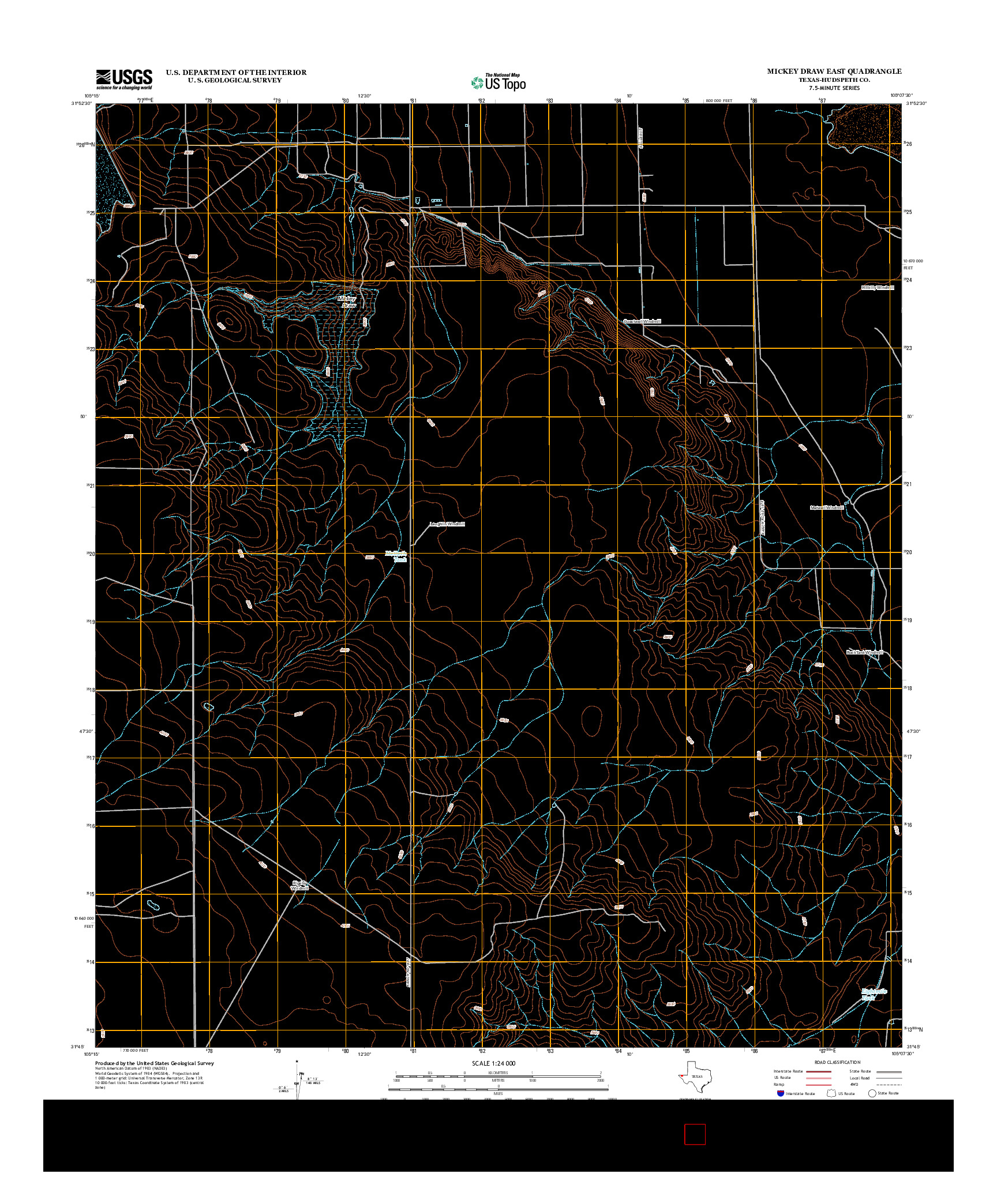 USGS US TOPO 7.5-MINUTE MAP FOR MICKEY DRAW EAST, TX 2012