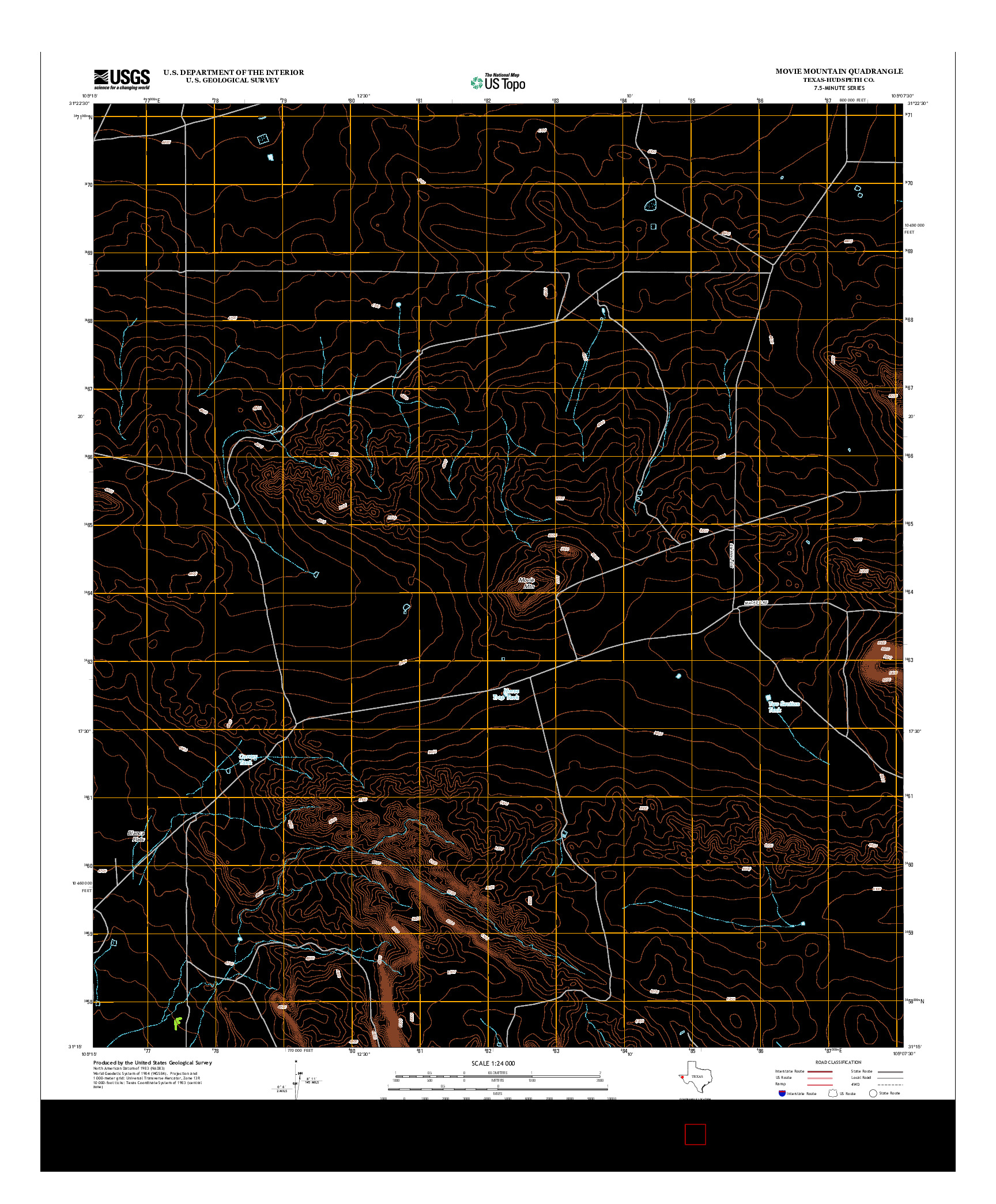 USGS US TOPO 7.5-MINUTE MAP FOR MOVIE MOUNTAIN, TX 2012