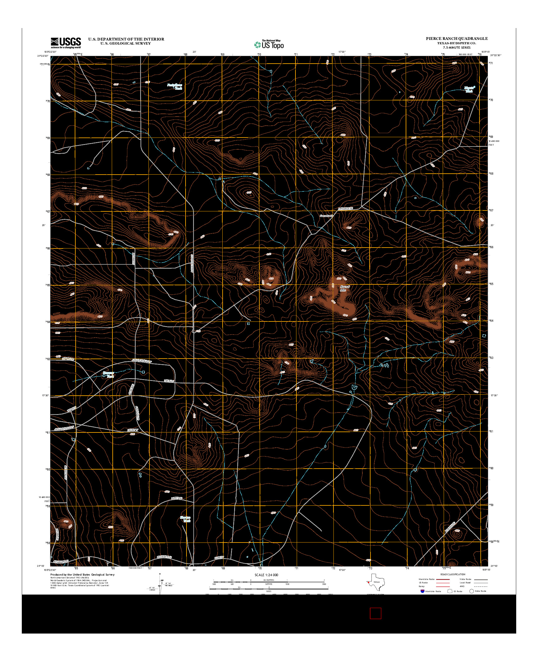 USGS US TOPO 7.5-MINUTE MAP FOR PIERCE RANCH, TX 2012