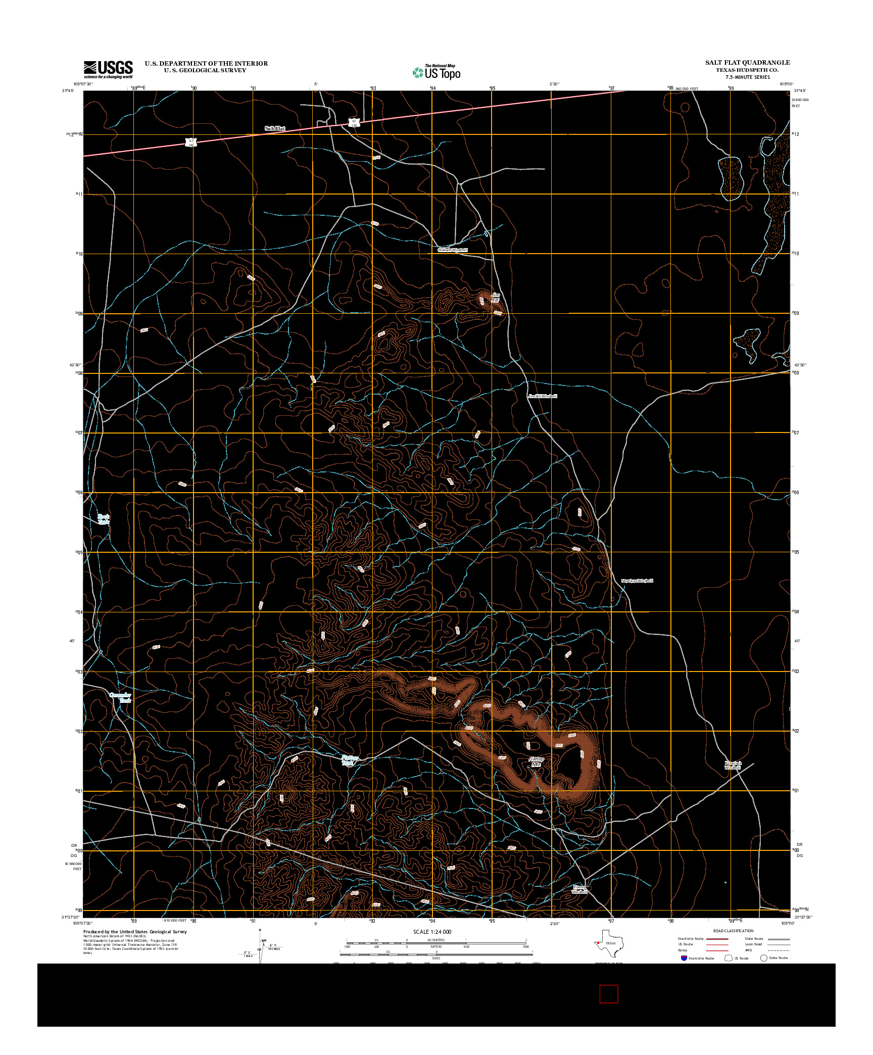 USGS US TOPO 7.5-MINUTE MAP FOR SALT FLAT, TX 2012