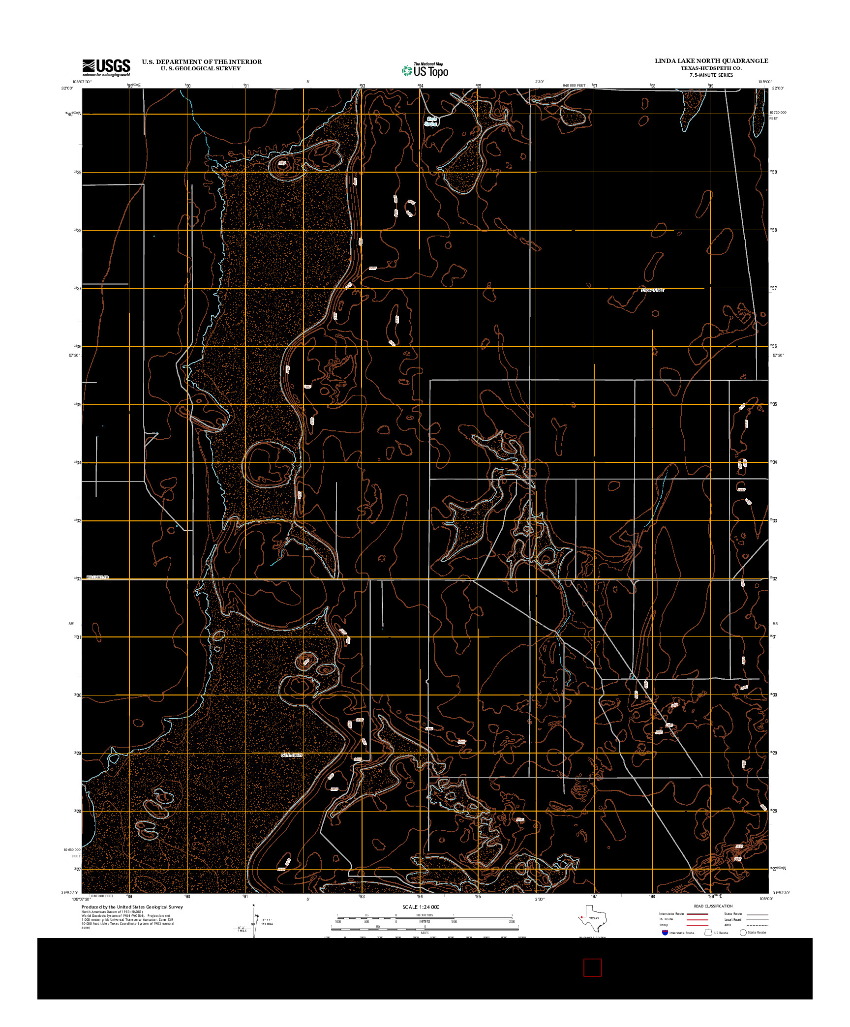 USGS US TOPO 7.5-MINUTE MAP FOR LINDA LAKE NORTH, TX 2012