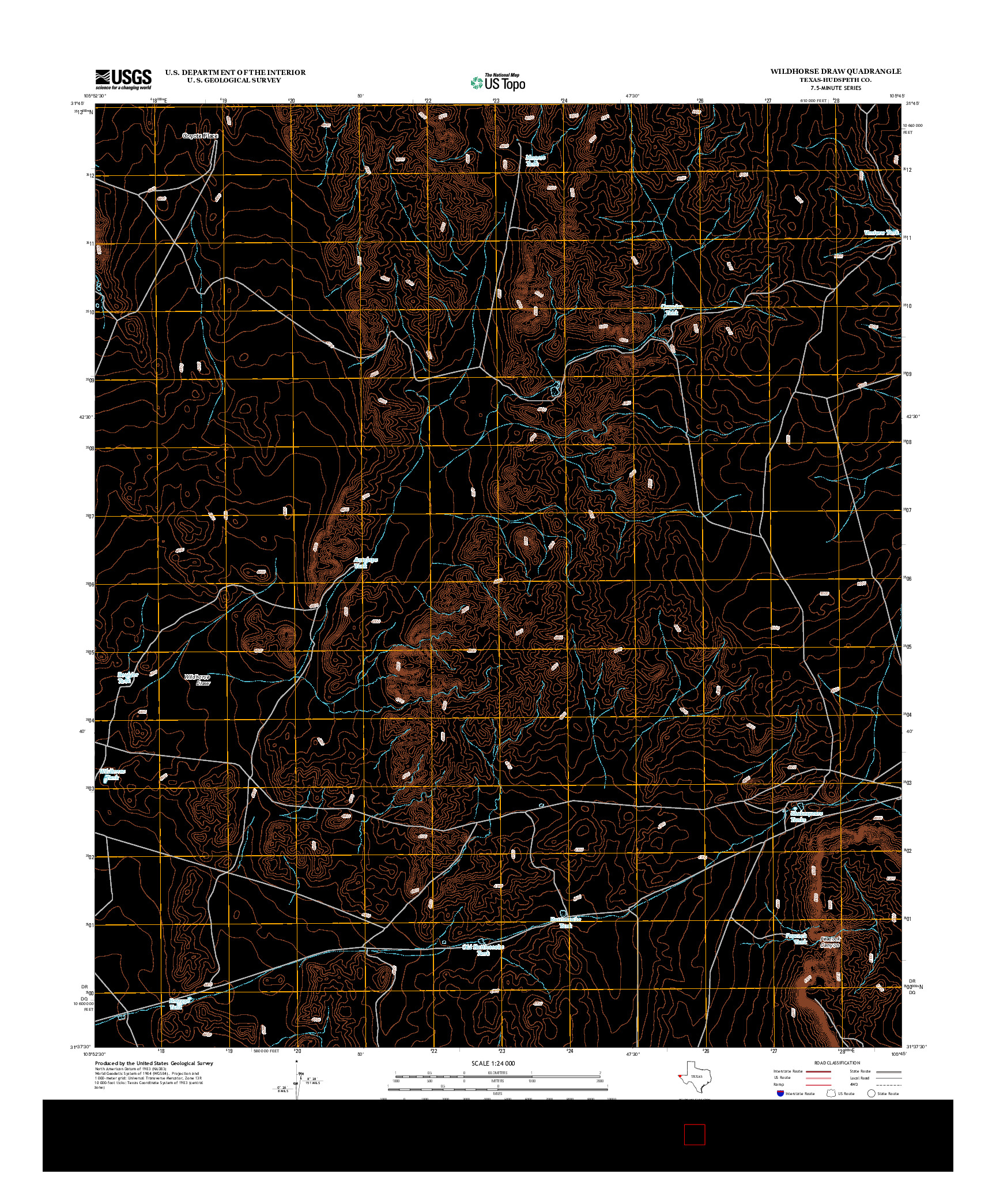 USGS US TOPO 7.5-MINUTE MAP FOR WILDHORSE DRAW, TX 2012