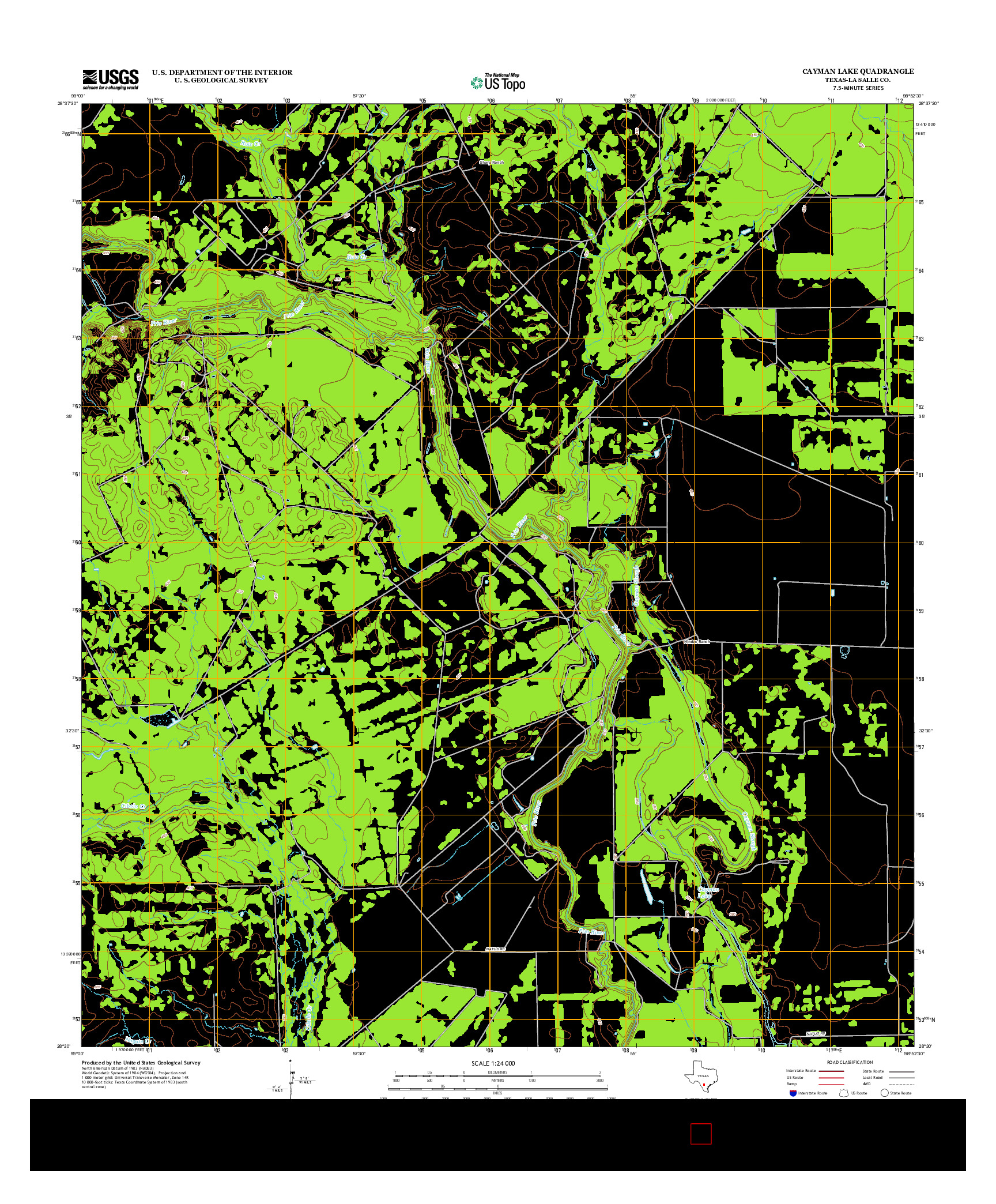 USGS US TOPO 7.5-MINUTE MAP FOR CAYMAN LAKE, TX 2012