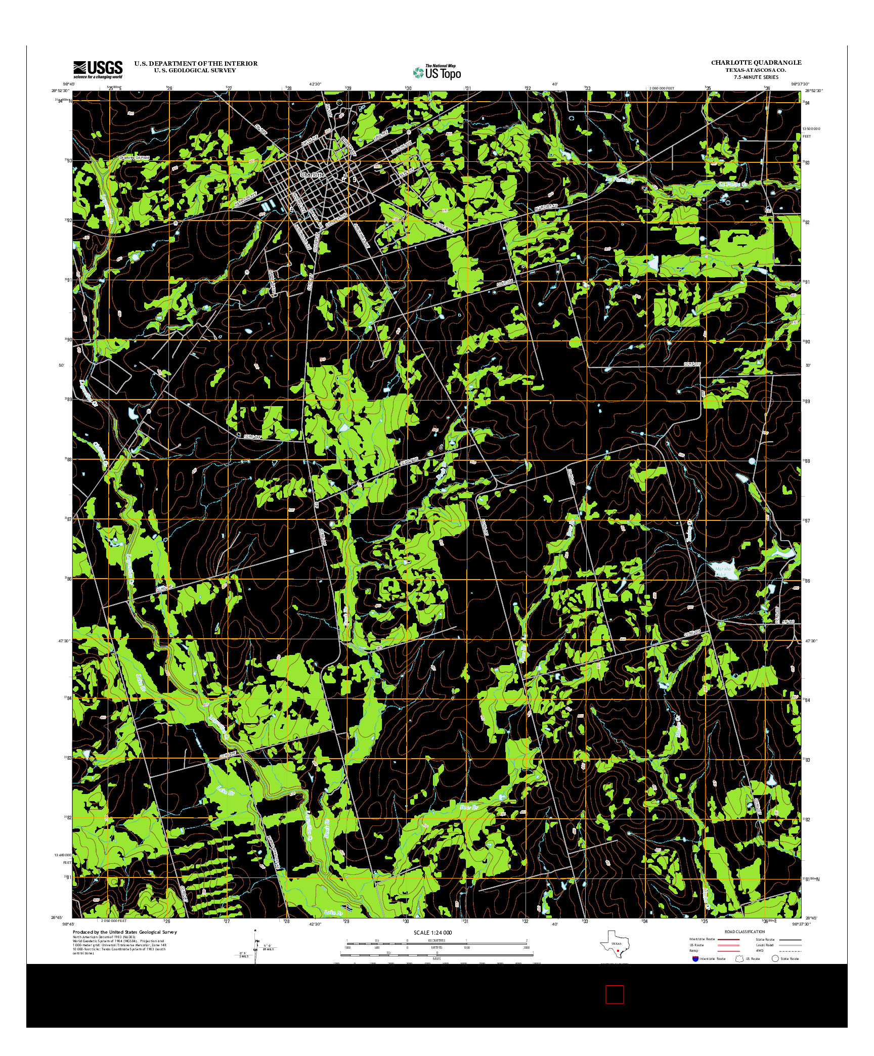USGS US TOPO 7.5-MINUTE MAP FOR CHARLOTTE, TX 2012