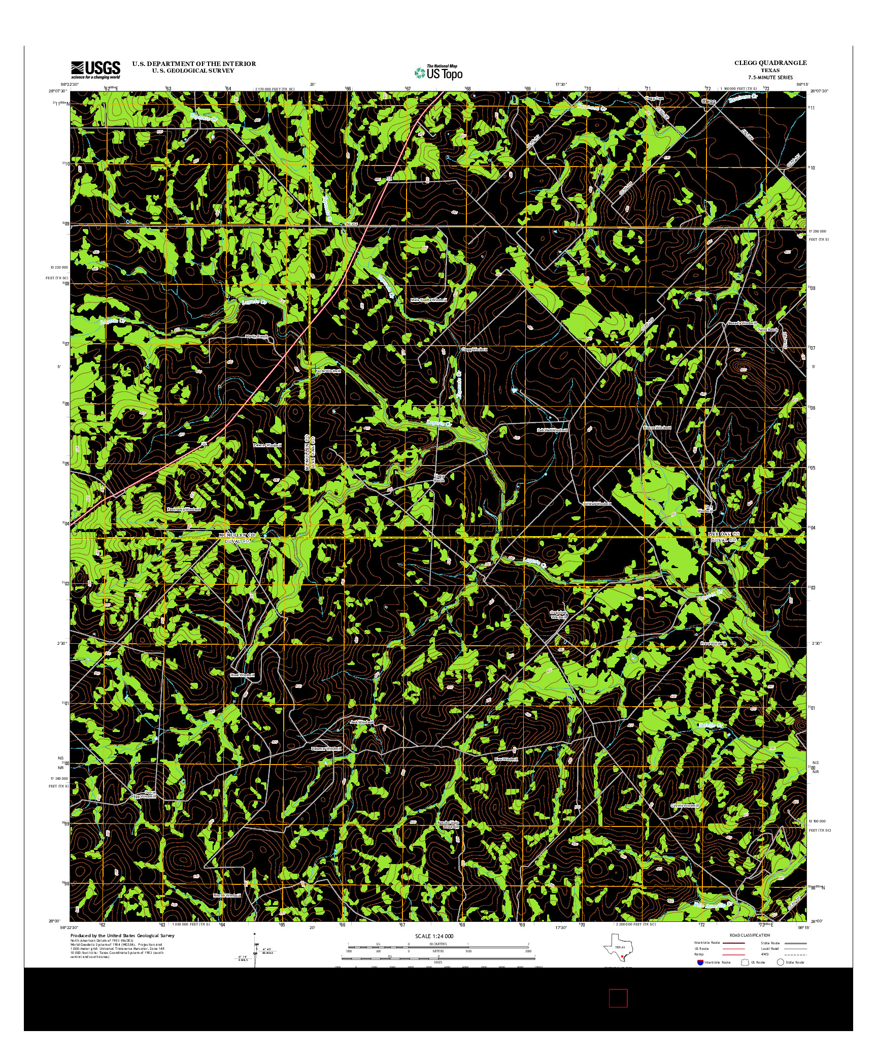 USGS US TOPO 7.5-MINUTE MAP FOR CLEGG, TX 2012