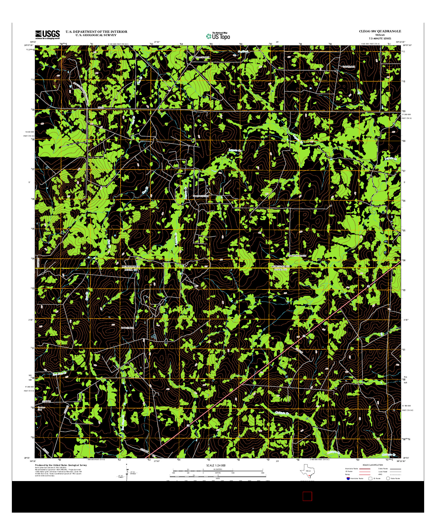 USGS US TOPO 7.5-MINUTE MAP FOR CLEGG SW, TX 2012