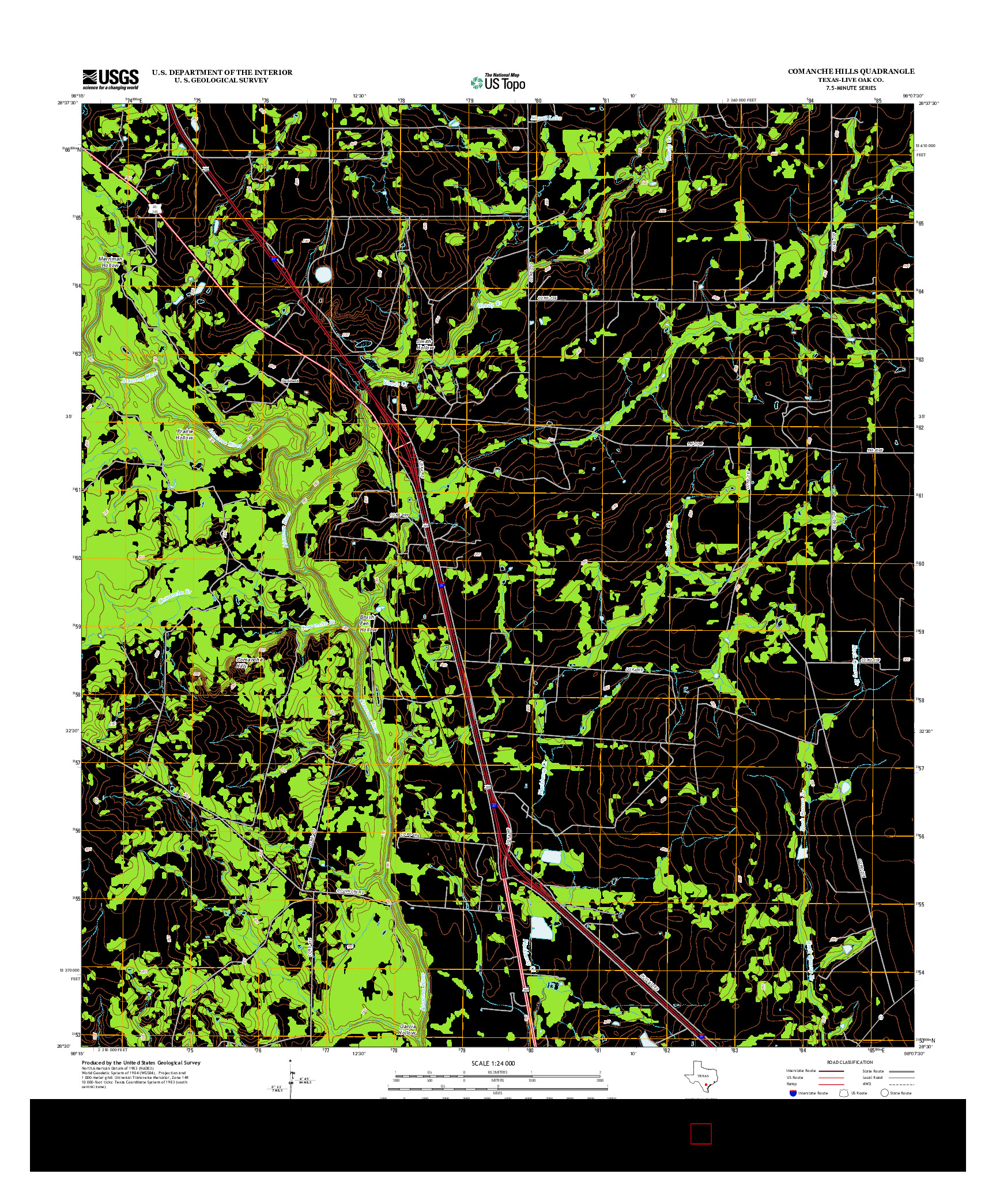 USGS US TOPO 7.5-MINUTE MAP FOR COMANCHE HILLS, TX 2012