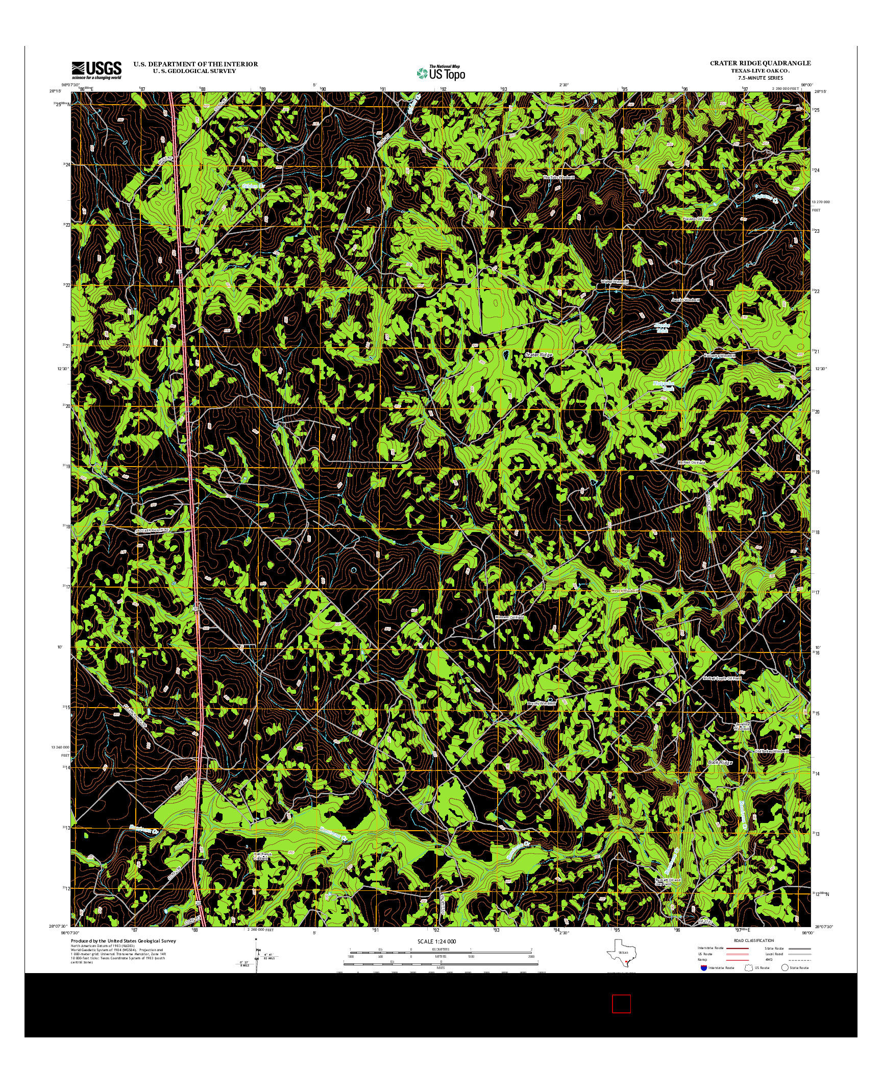 USGS US TOPO 7.5-MINUTE MAP FOR CRATER RIDGE, TX 2012