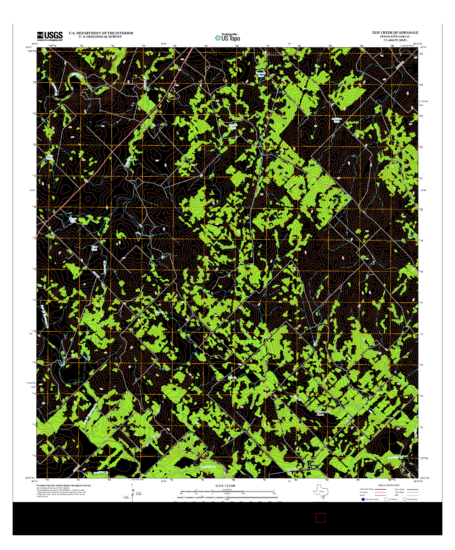 USGS US TOPO 7.5-MINUTE MAP FOR ELM CREEK, TX 2012