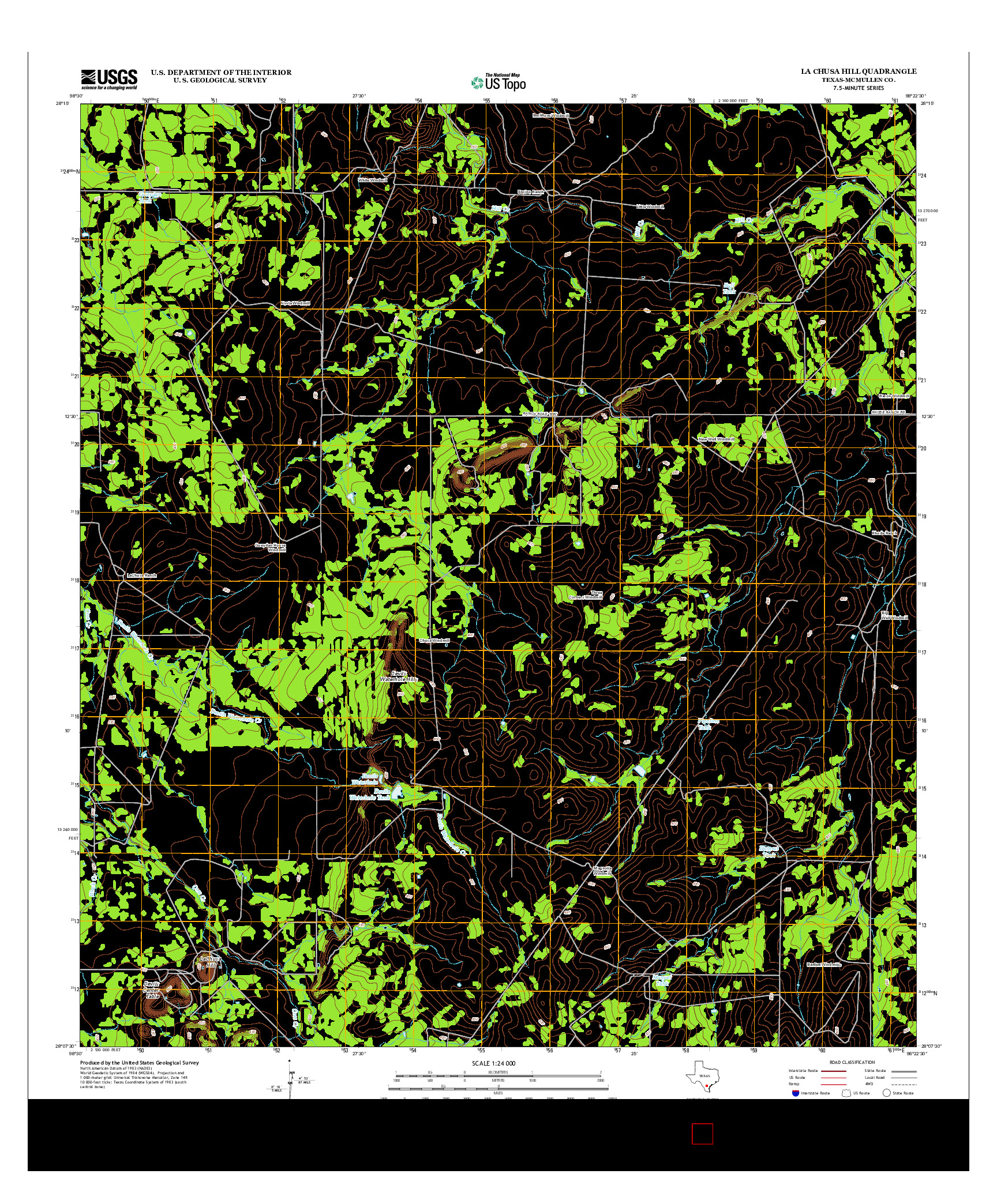 USGS US TOPO 7.5-MINUTE MAP FOR LA CHUSA HILL, TX 2012