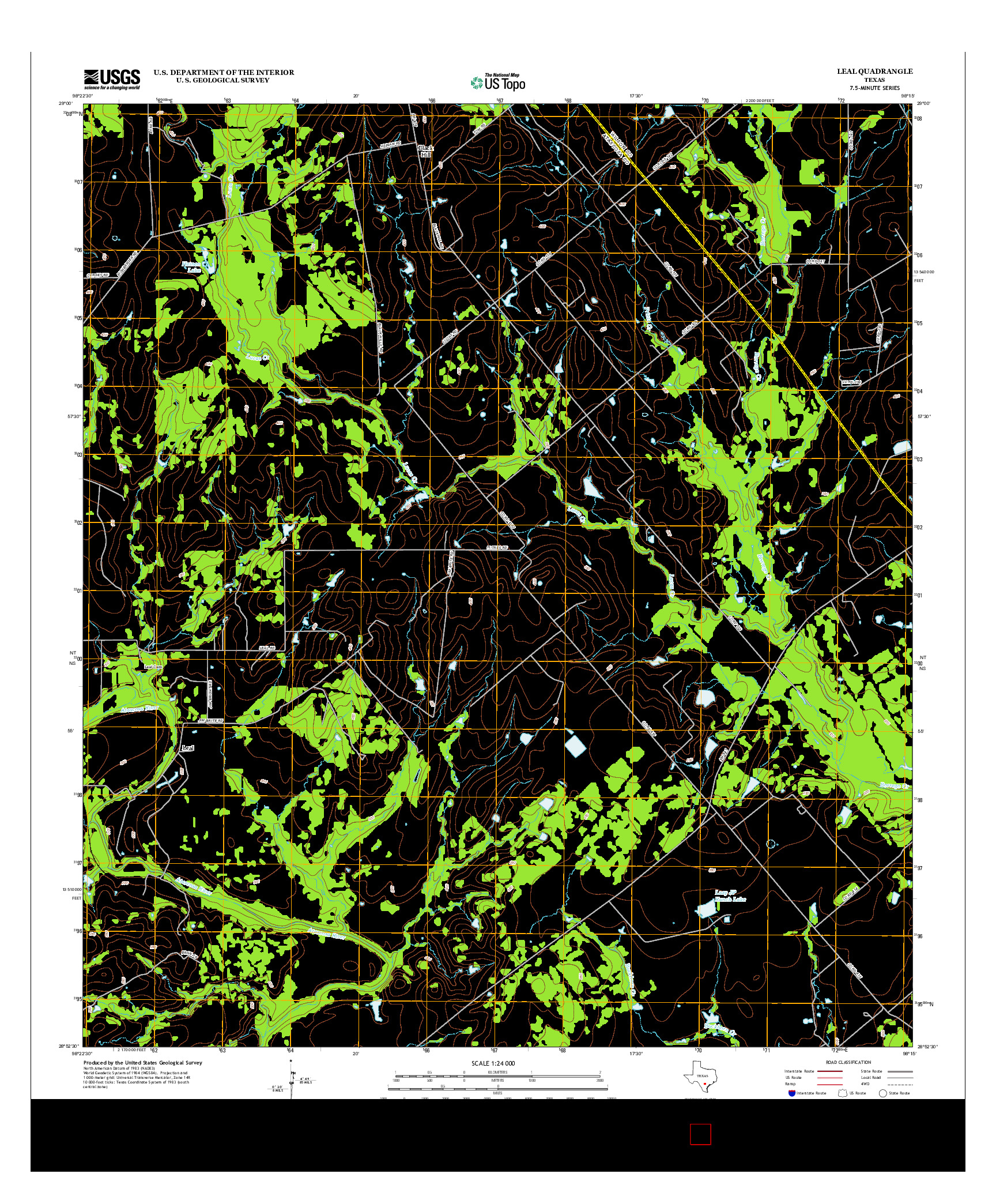 USGS US TOPO 7.5-MINUTE MAP FOR LEAL, TX 2012