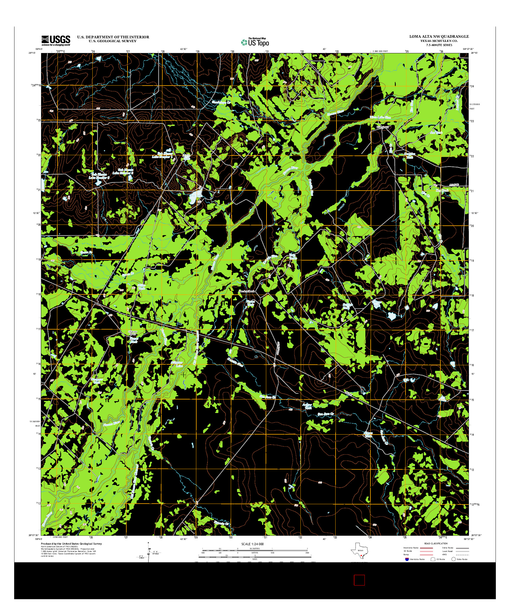 USGS US TOPO 7.5-MINUTE MAP FOR LOMA ALTA NW, TX 2012