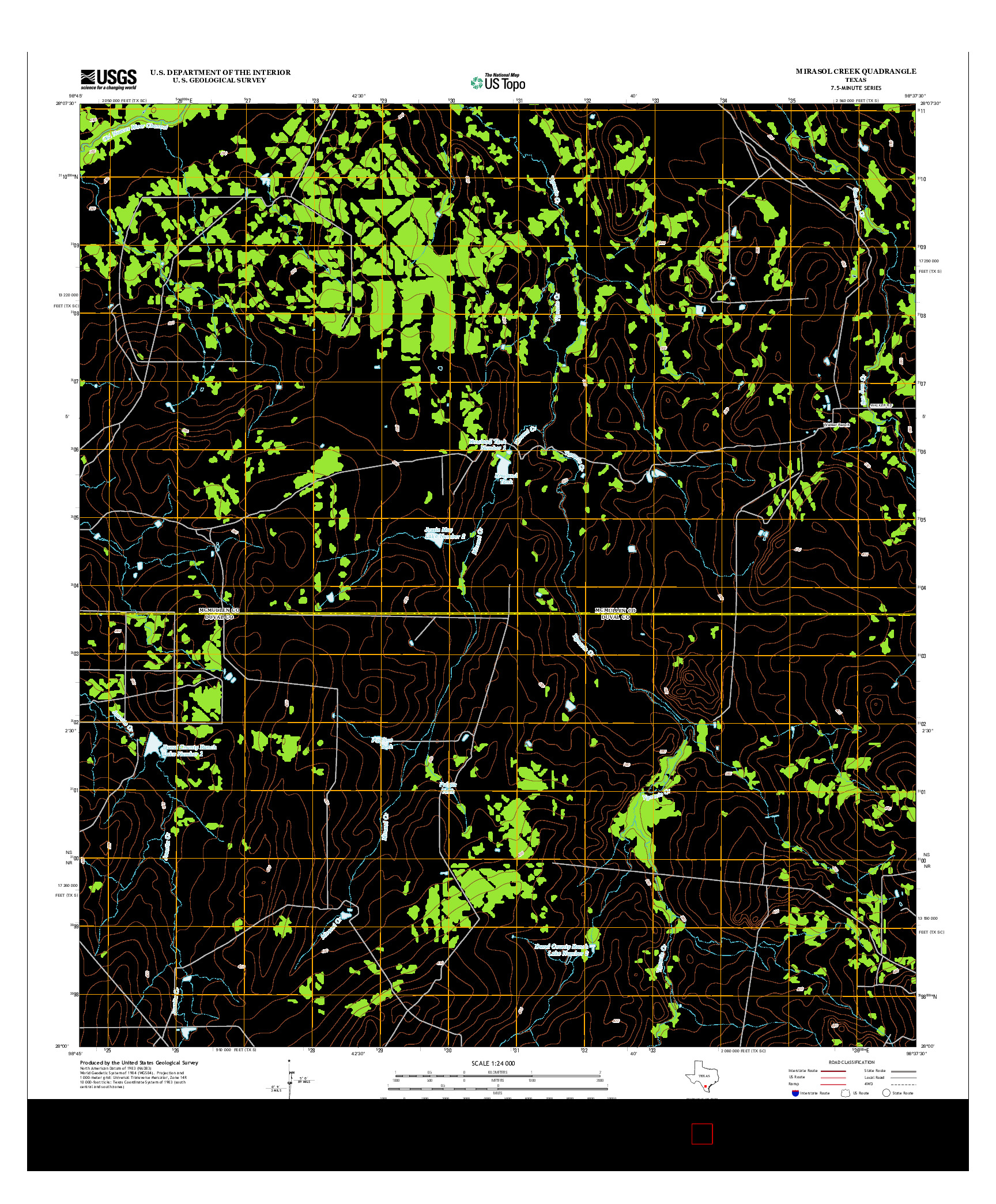USGS US TOPO 7.5-MINUTE MAP FOR MIRASOL CREEK, TX 2012