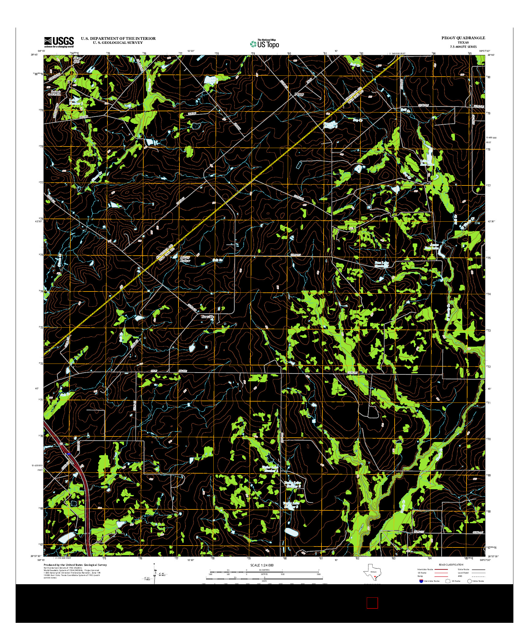 USGS US TOPO 7.5-MINUTE MAP FOR PEGGY, TX 2012