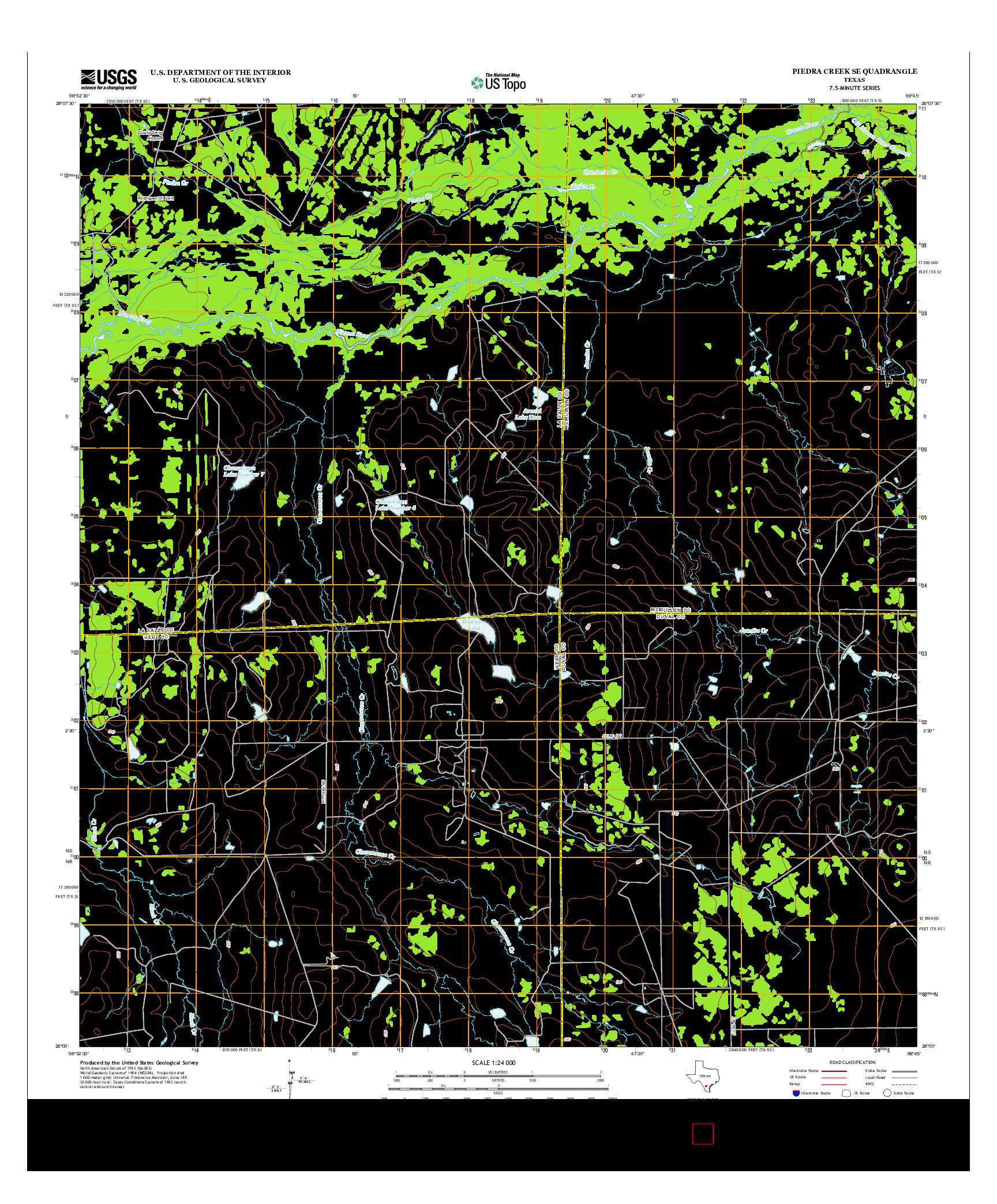 USGS US TOPO 7.5-MINUTE MAP FOR PIEDRA CREEK SE, TX 2012