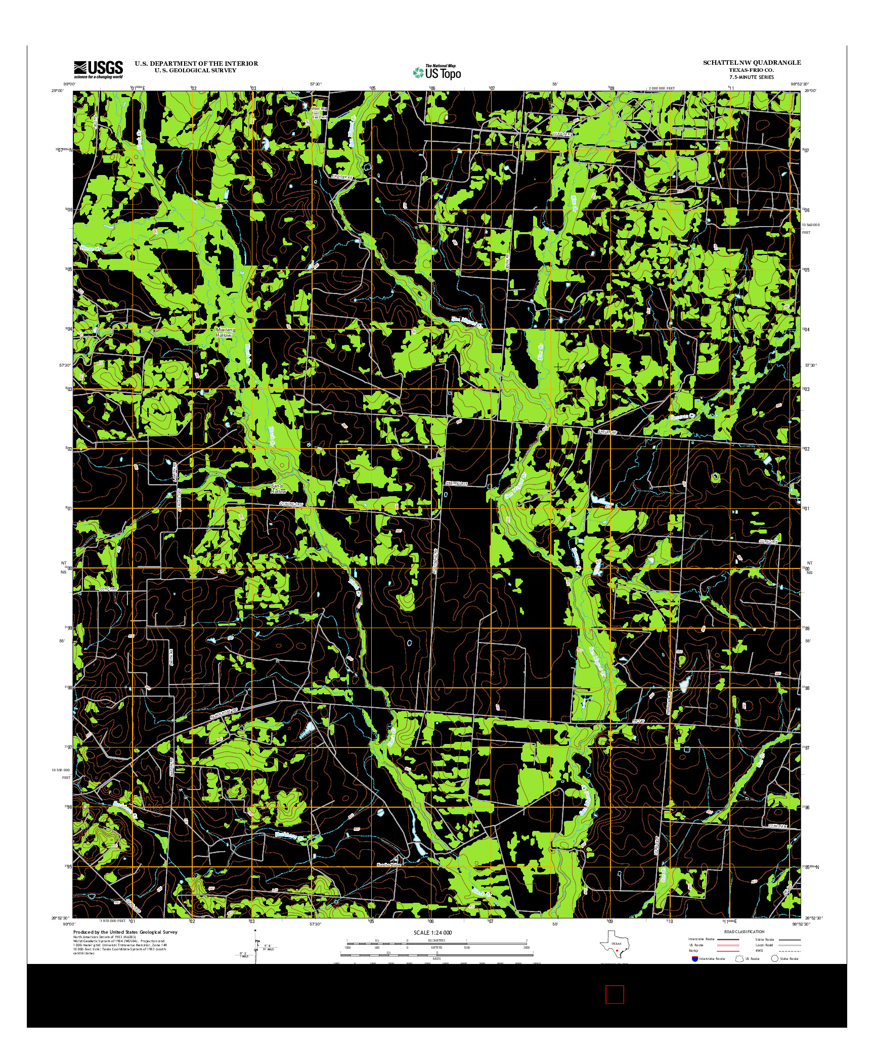 USGS US TOPO 7.5-MINUTE MAP FOR SCHATTEL NW, TX 2012