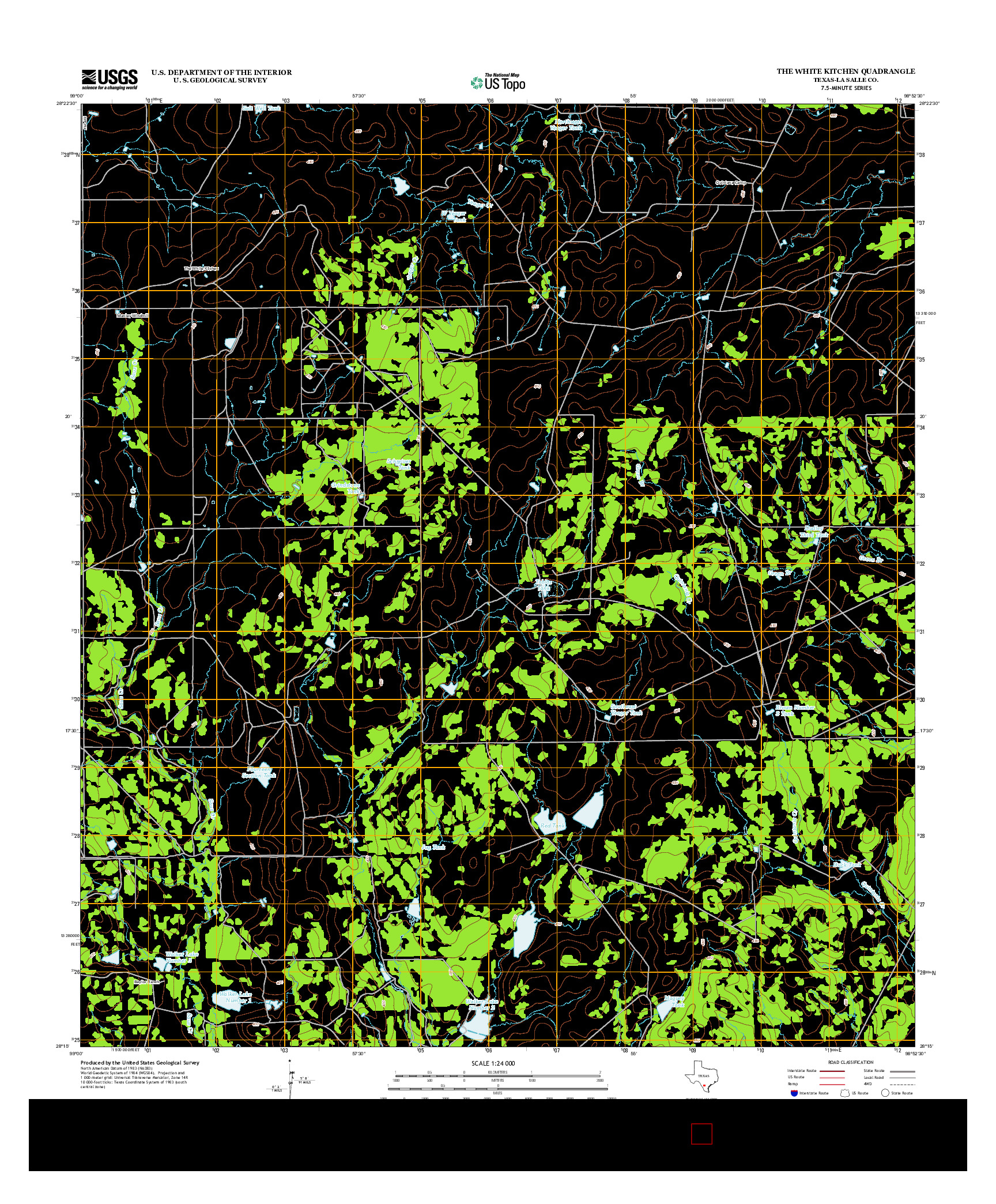 USGS US TOPO 7.5-MINUTE MAP FOR THE WHITE KITCHEN, TX 2012