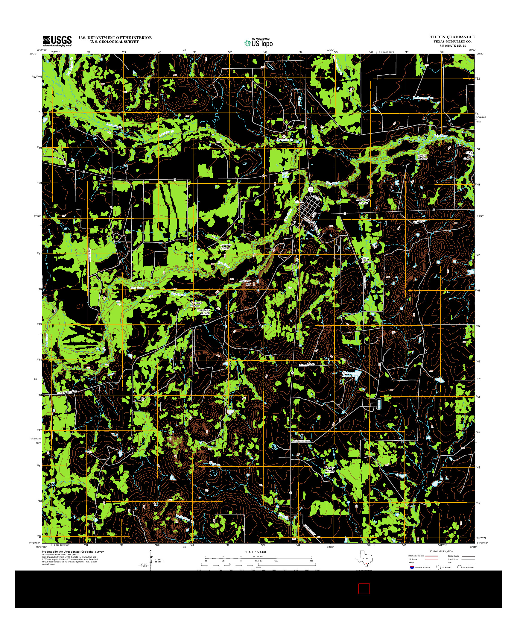 USGS US TOPO 7.5-MINUTE MAP FOR TILDEN, TX 2012