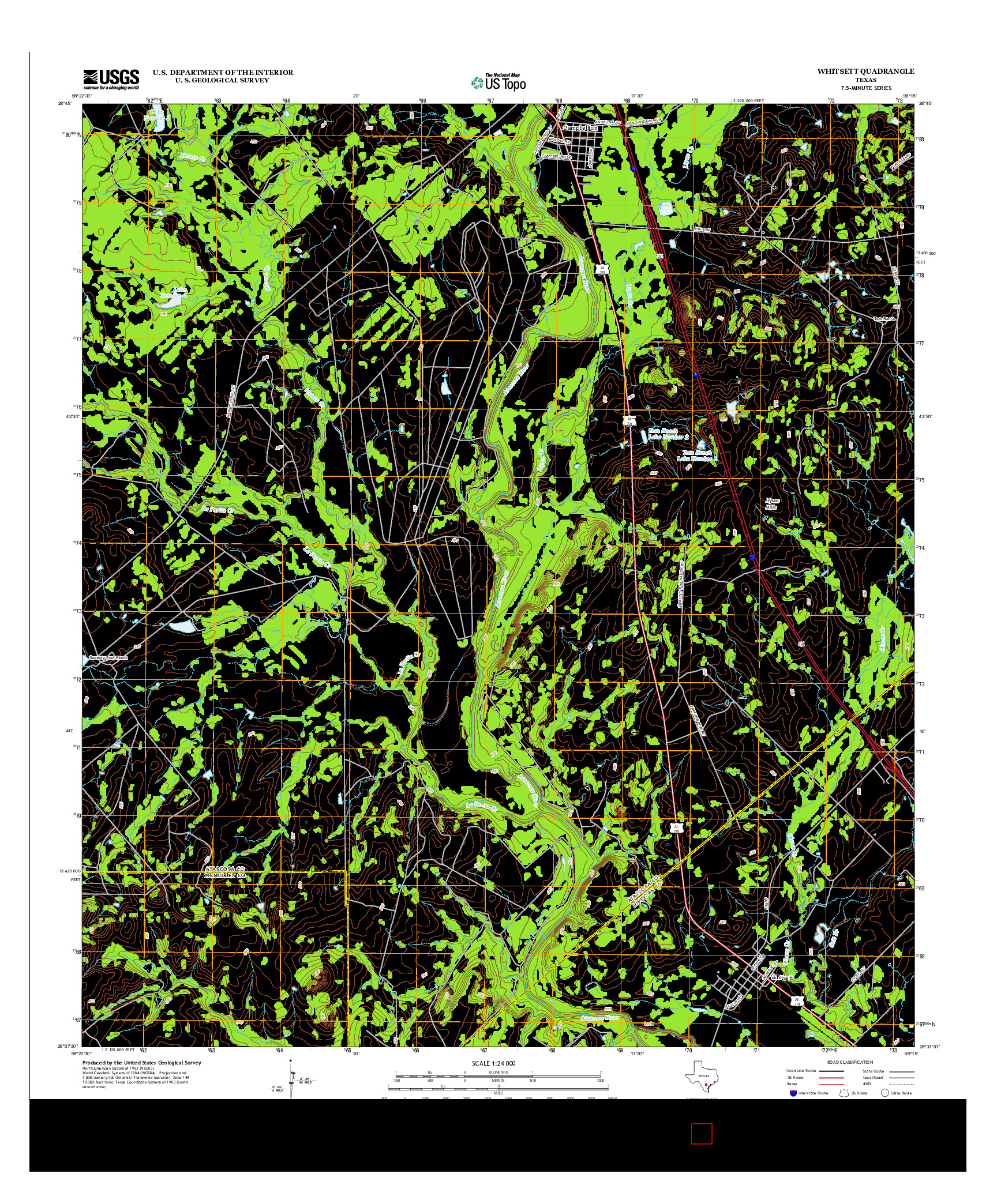 USGS US TOPO 7.5-MINUTE MAP FOR WHITSETT, TX 2012