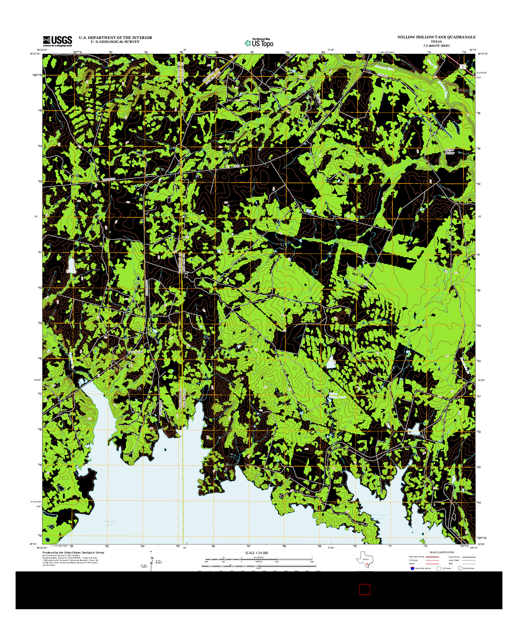 USGS US TOPO 7.5-MINUTE MAP FOR WILLOW HOLLOW TANK, TX 2012