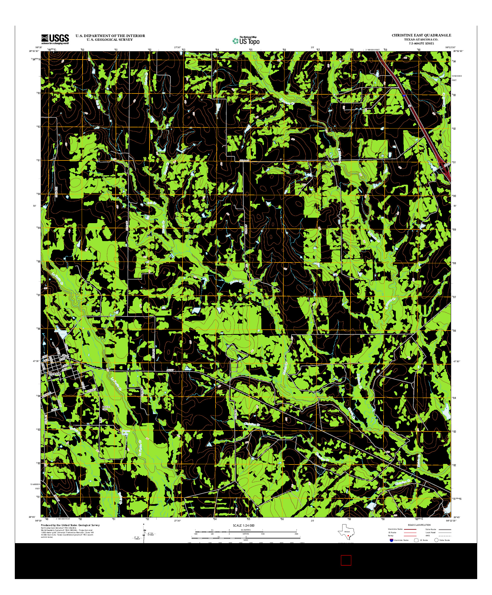 USGS US TOPO 7.5-MINUTE MAP FOR CHRISTINE EAST, TX 2012
