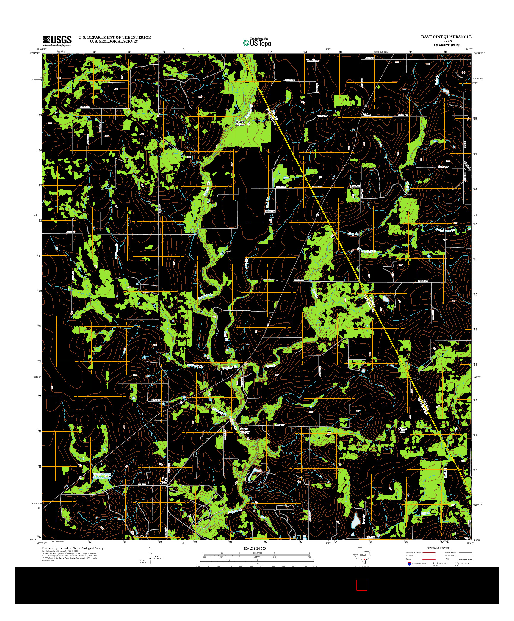 USGS US TOPO 7.5-MINUTE MAP FOR RAY POINT, TX 2012