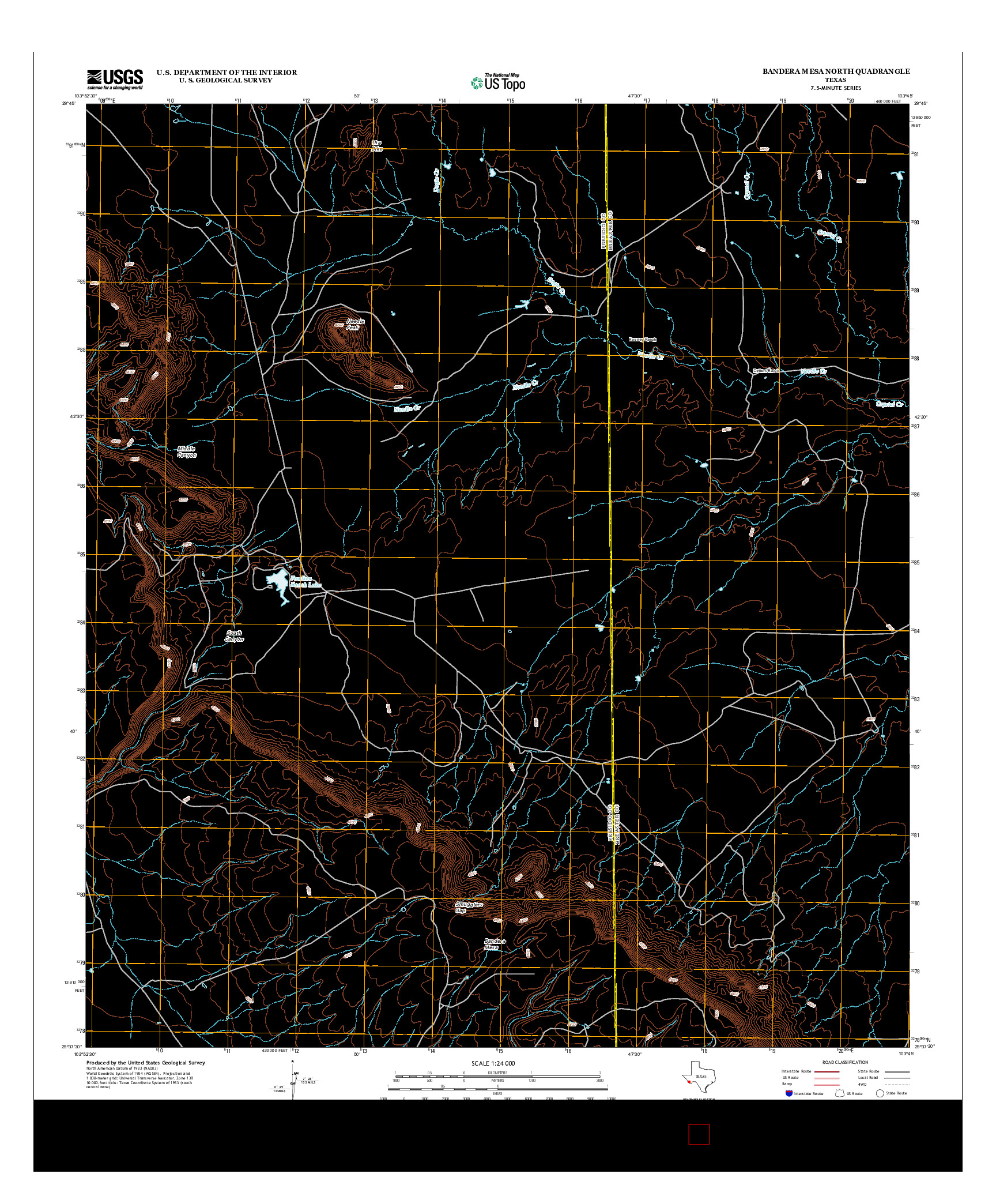 USGS US TOPO 7.5-MINUTE MAP FOR BANDERA MESA NORTH, TX 2012