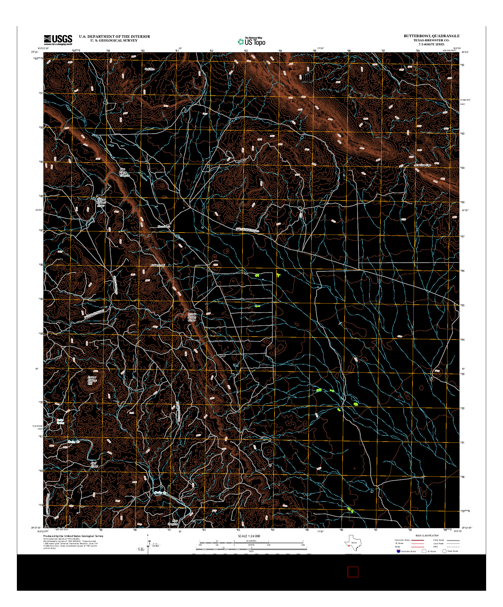 USGS US TOPO 7.5-MINUTE MAP FOR BUTTERBOWL, TX 2012