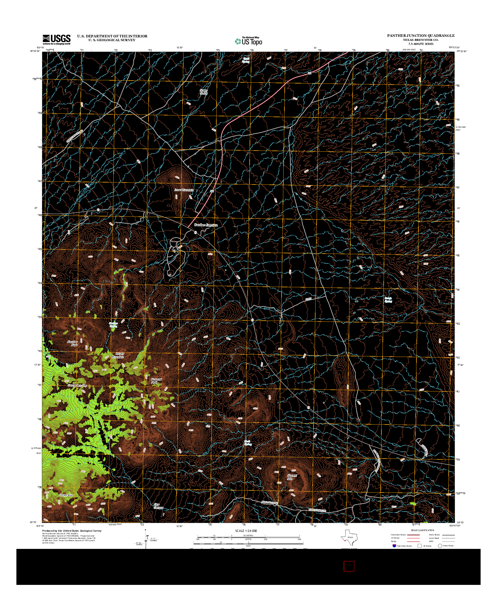 USGS US TOPO 7.5-MINUTE MAP FOR PANTHER JUNCTION, TX 2012