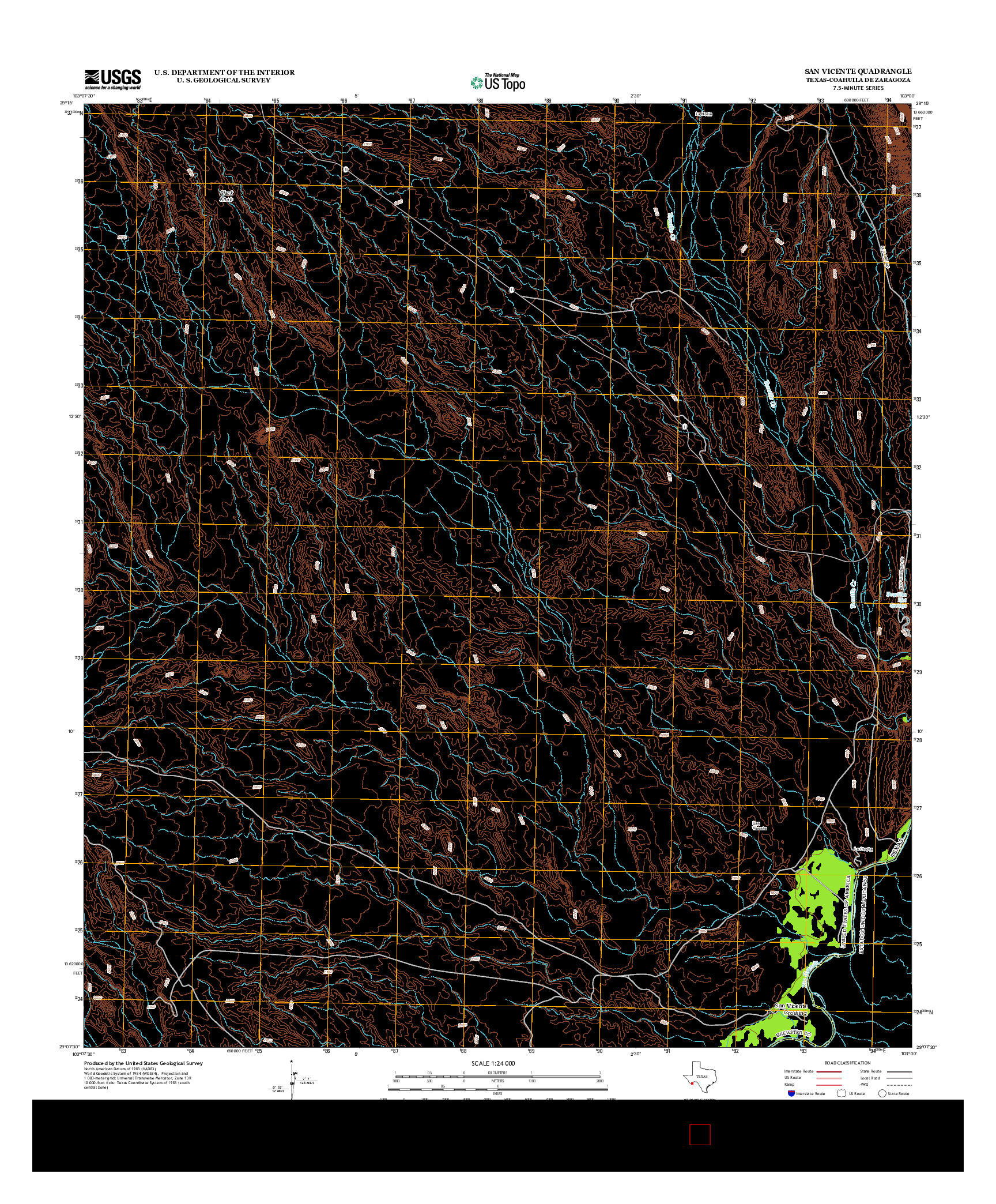 USGS US TOPO 7.5-MINUTE MAP FOR SAN VICENTE, TX-COA 2012