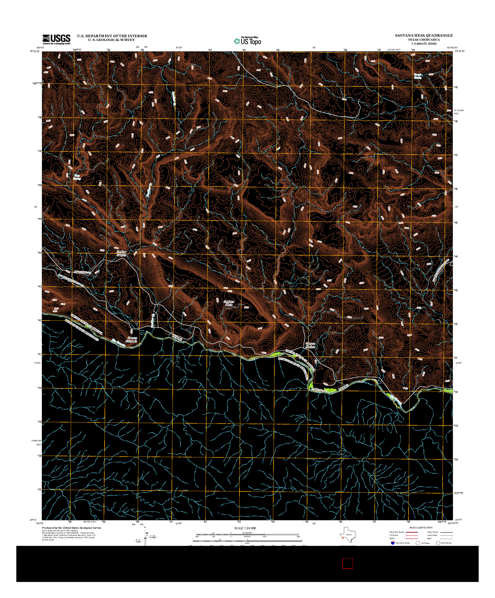 USGS US TOPO 7.5-MINUTE MAP FOR SANTANA MESA, TX-CHH 2012