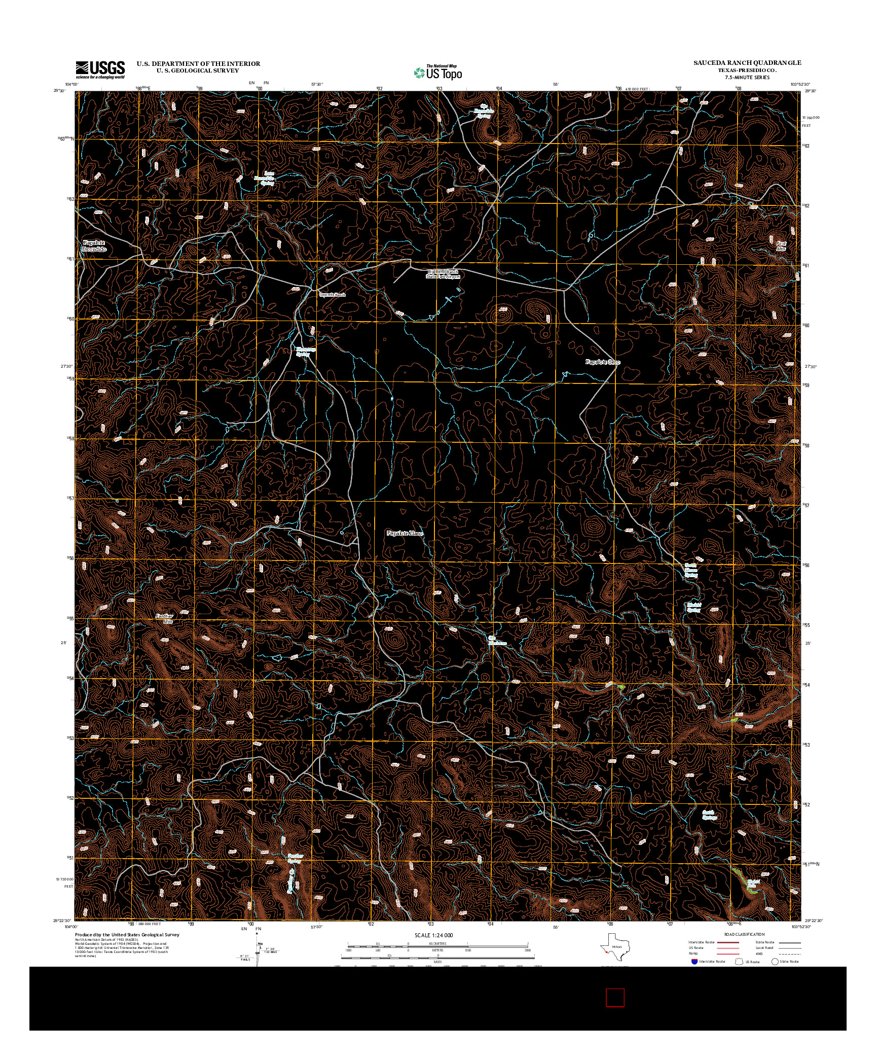 USGS US TOPO 7.5-MINUTE MAP FOR SAUCEDA RANCH, TX 2012