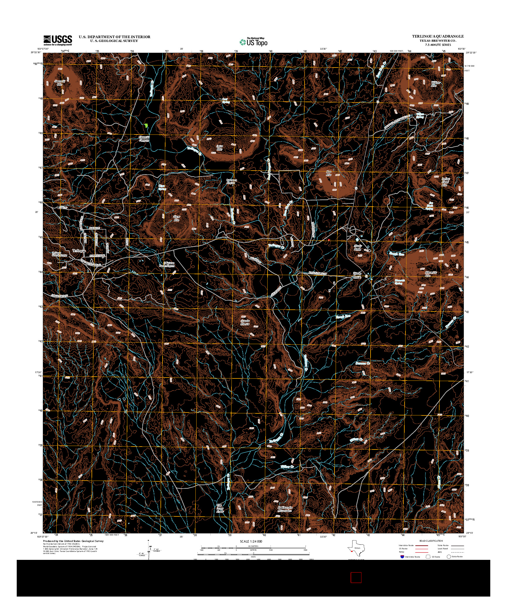 USGS US TOPO 7.5-MINUTE MAP FOR TERLINGUA, TX 2012