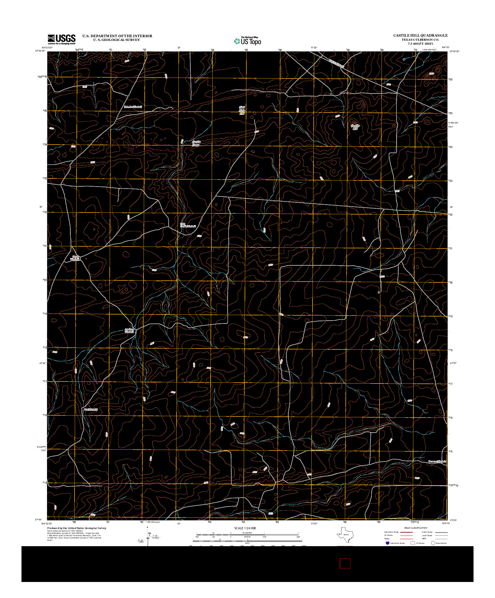 USGS US TOPO 7.5-MINUTE MAP FOR CASTILE HILL, TX 2012