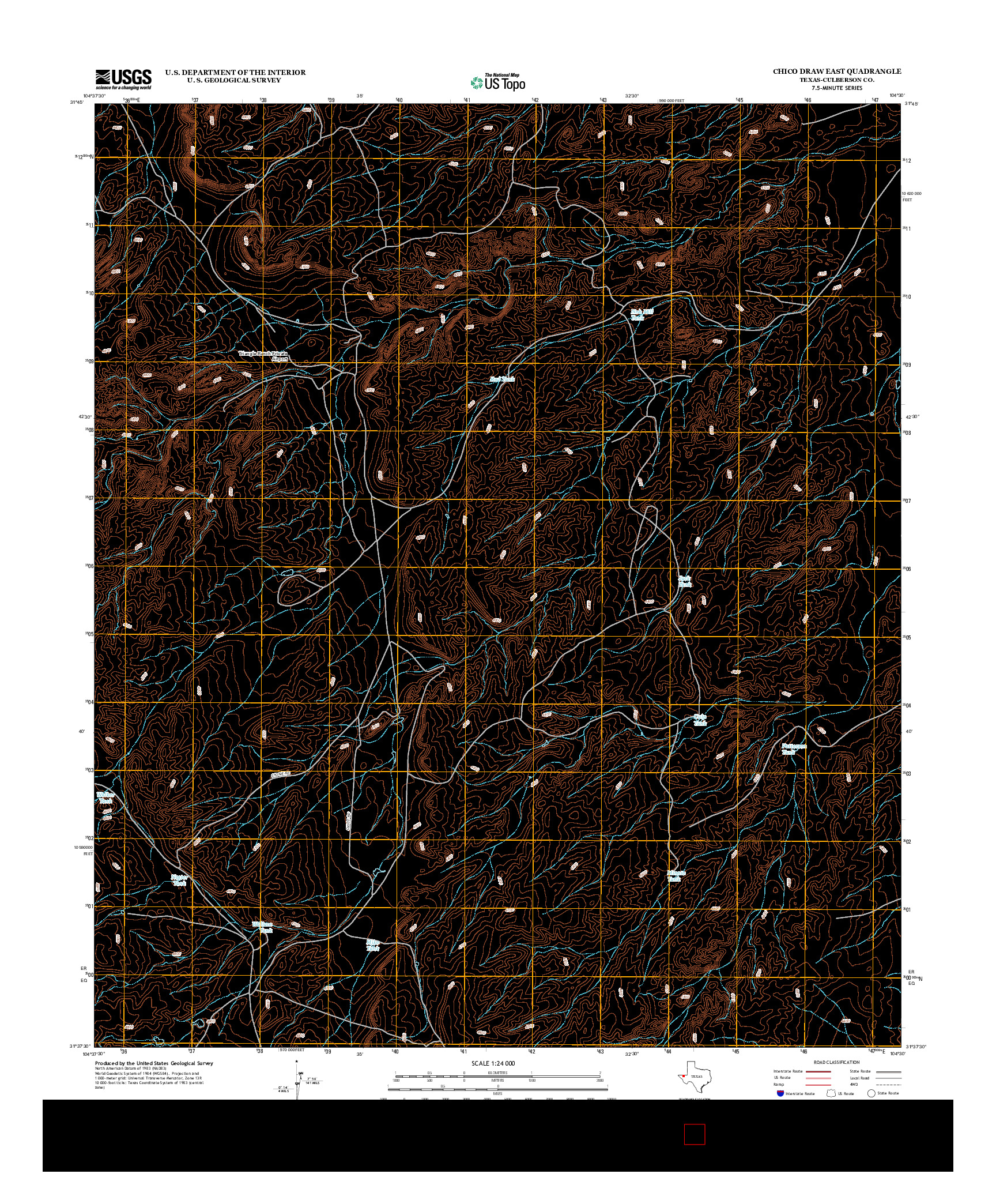 USGS US TOPO 7.5-MINUTE MAP FOR CHICO DRAW EAST, TX 2012