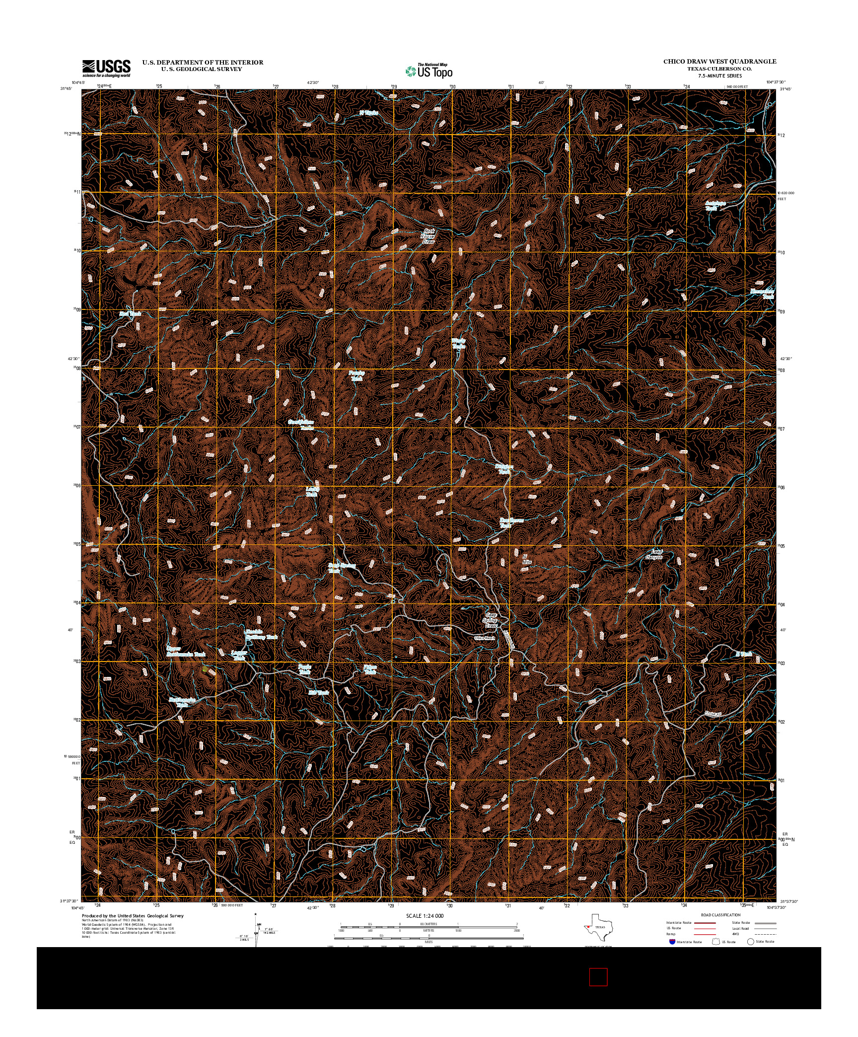 USGS US TOPO 7.5-MINUTE MAP FOR CHICO DRAW WEST, TX 2012