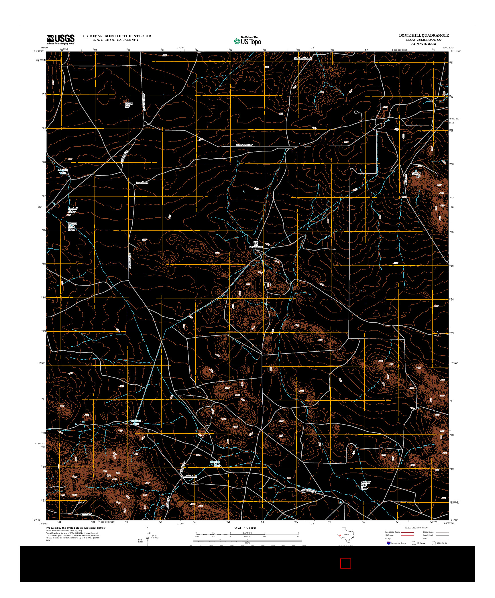 USGS US TOPO 7.5-MINUTE MAP FOR DOME HILL, TX 2012
