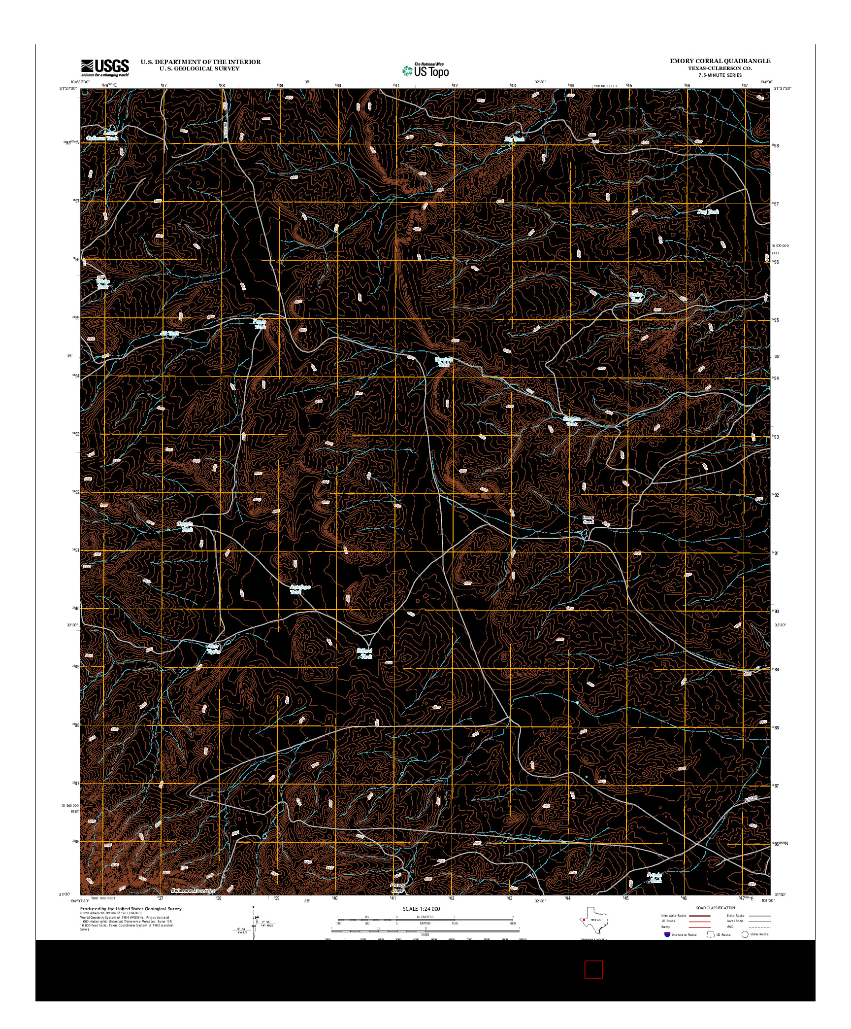 USGS US TOPO 7.5-MINUTE MAP FOR EMORY CORRAL, TX 2012