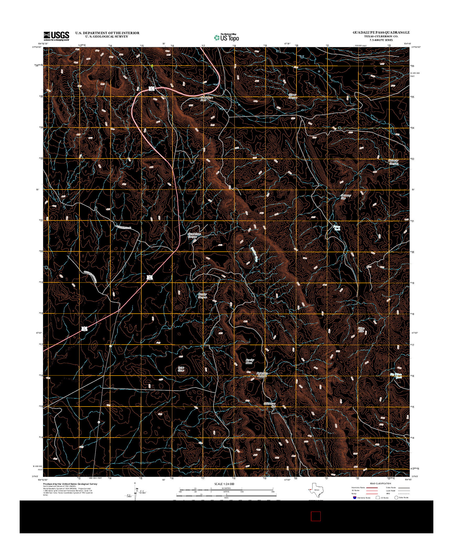 USGS US TOPO 7.5-MINUTE MAP FOR GUADALUPE PASS, TX 2012