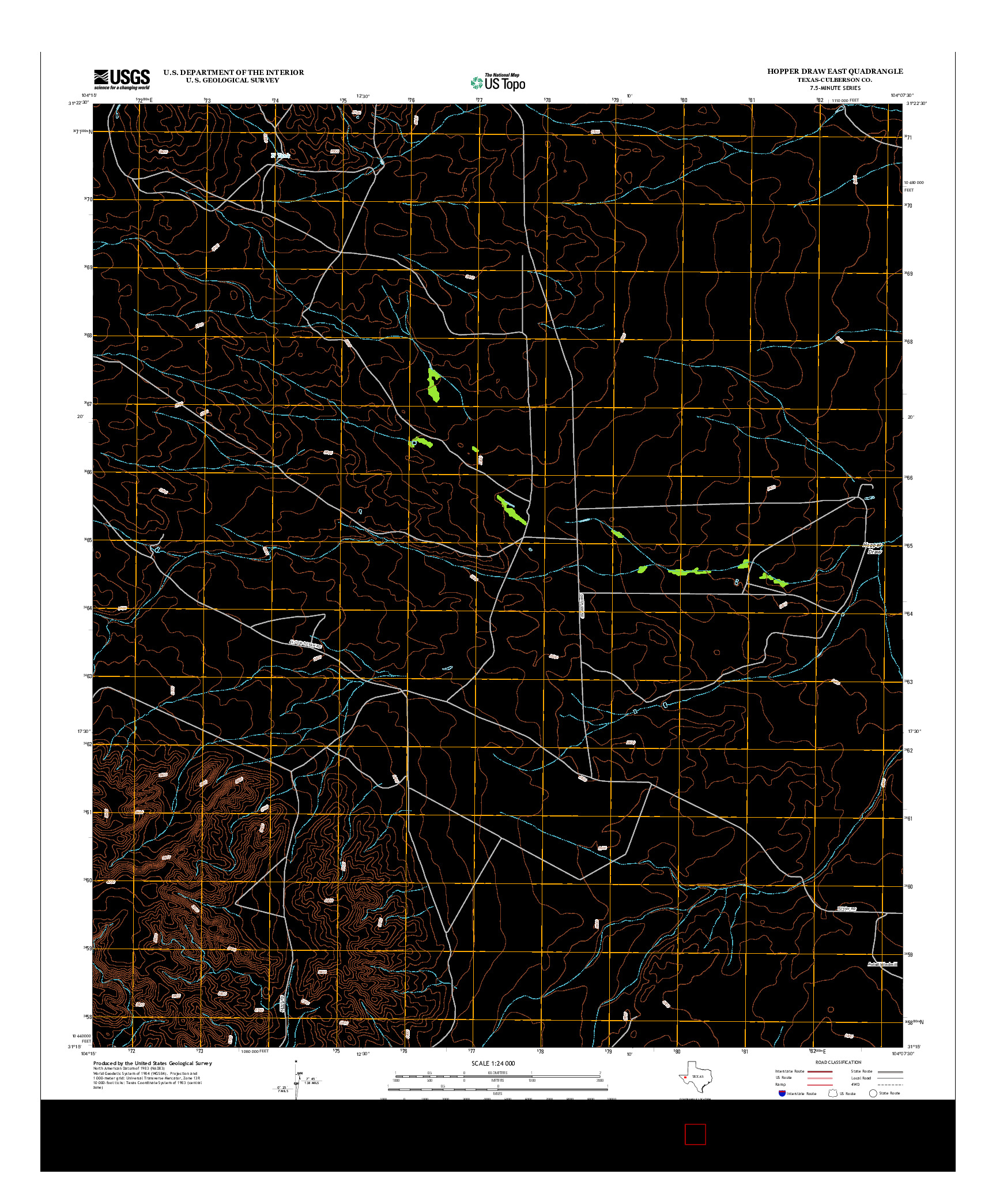 USGS US TOPO 7.5-MINUTE MAP FOR HOPPER DRAW EAST, TX 2012