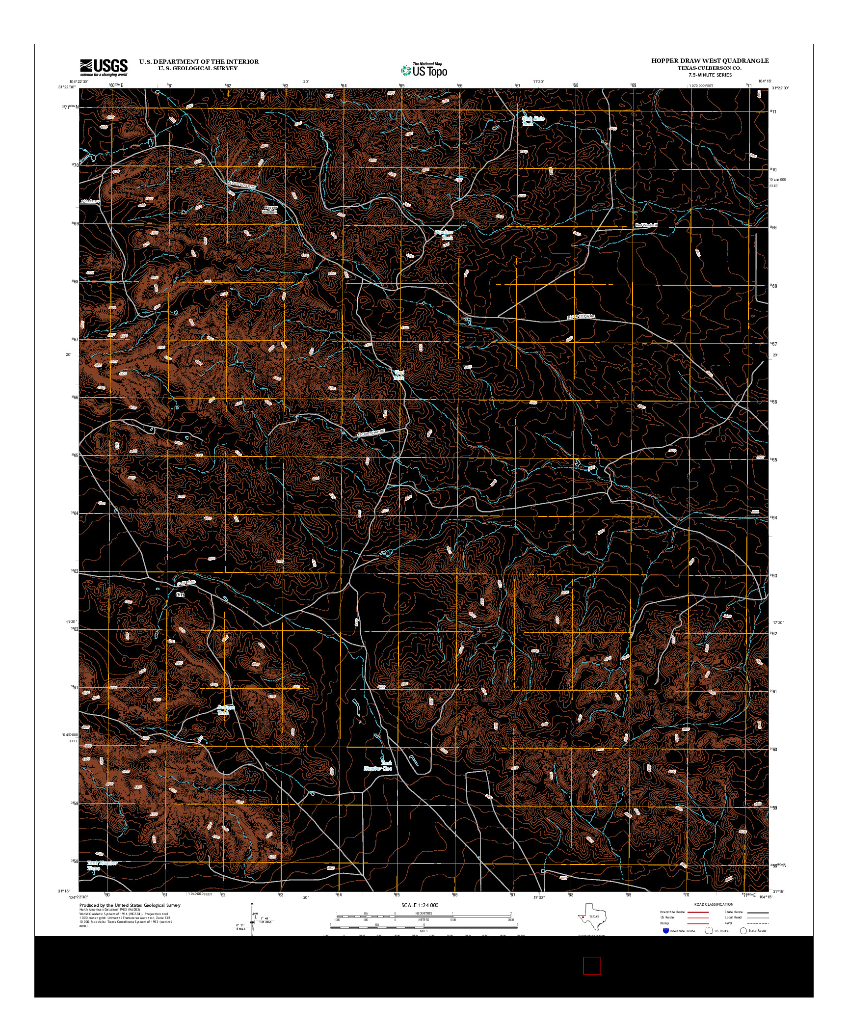 USGS US TOPO 7.5-MINUTE MAP FOR HOPPER DRAW WEST, TX 2012