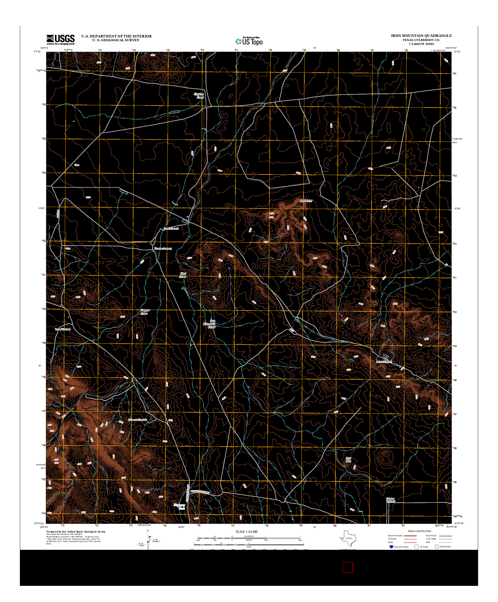 USGS US TOPO 7.5-MINUTE MAP FOR IRON MOUNTAIN, TX 2012